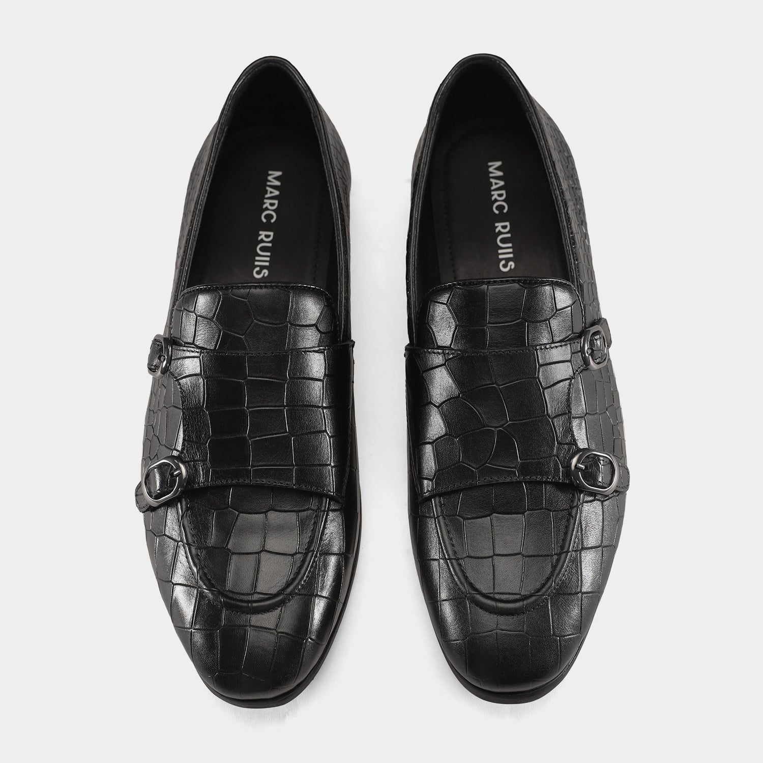 MADRID - BLACK MONK STRAP SHOES