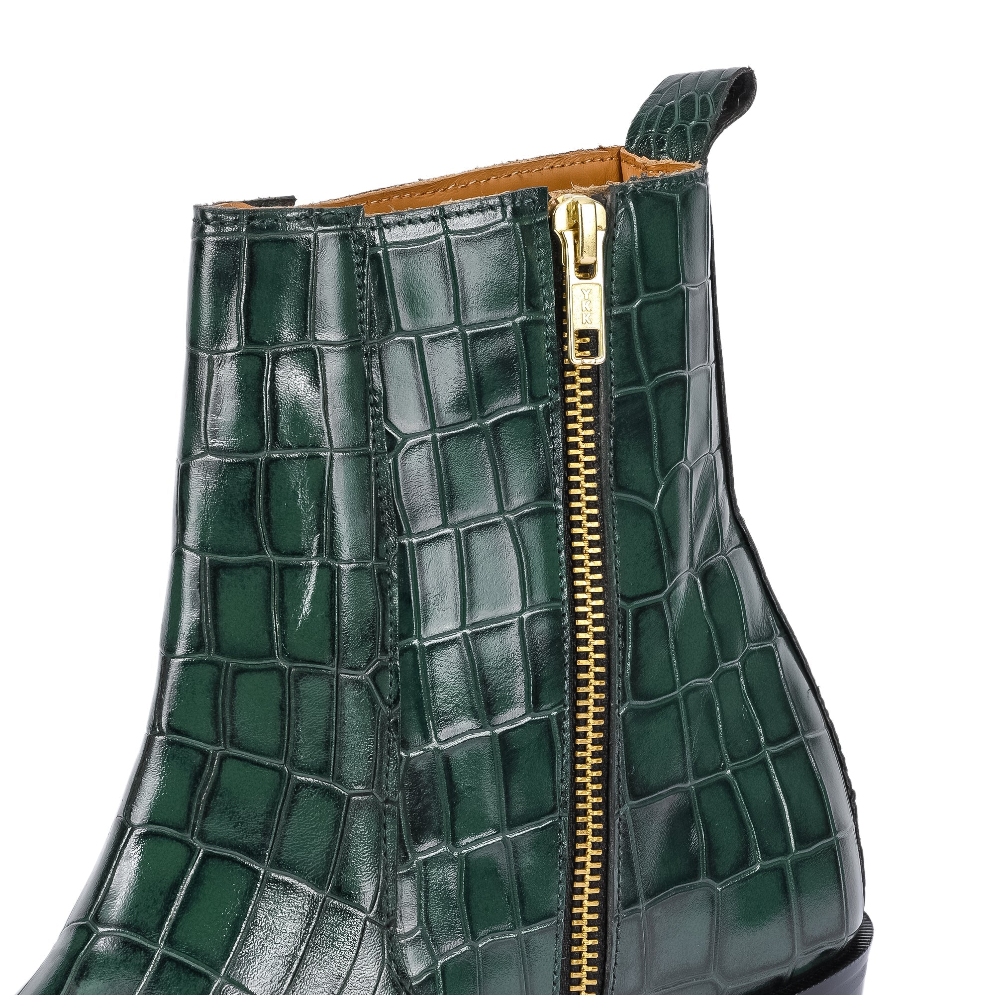 Croco Chelsea with Gold Chain - Green