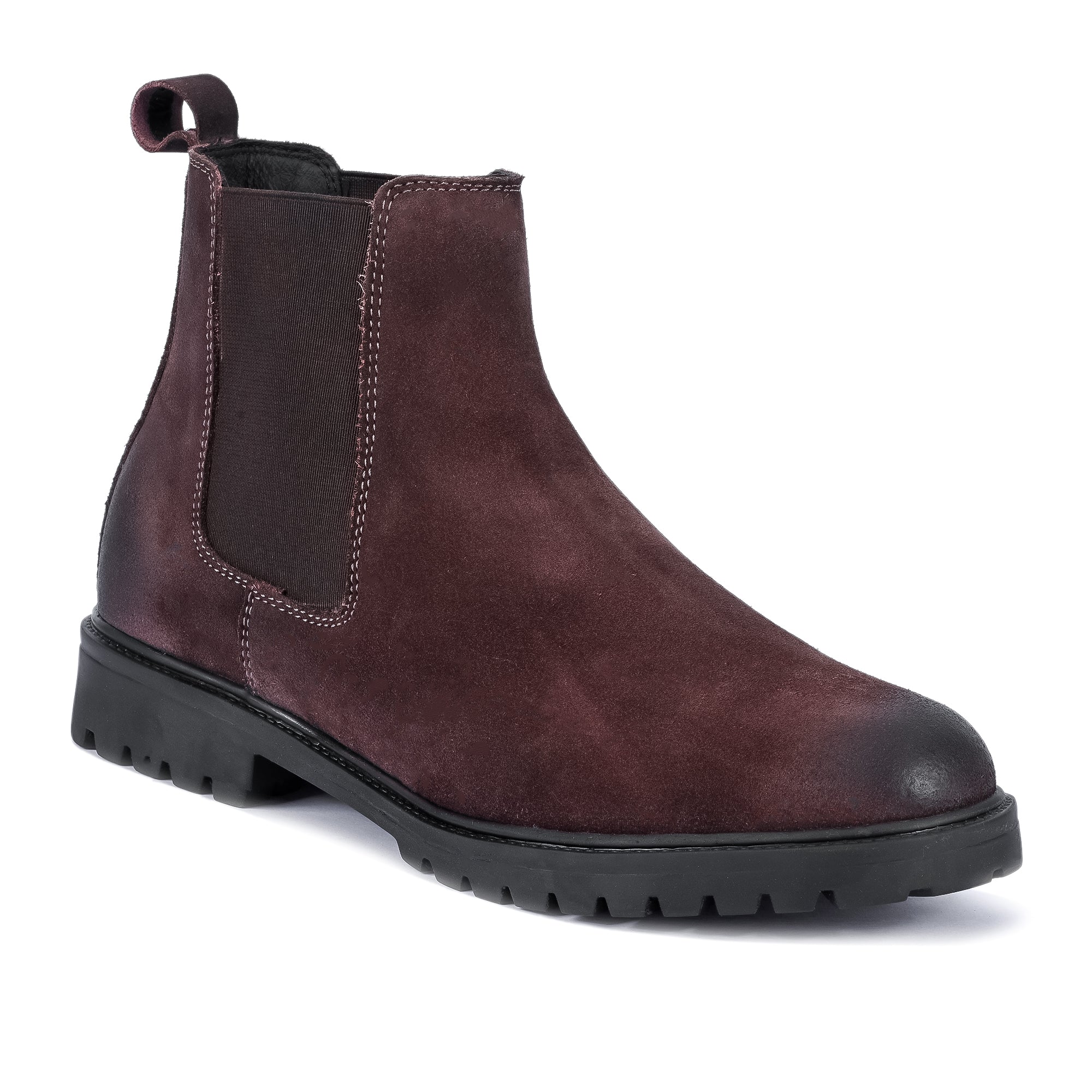 Round Suede Leather Chelsea - Brown