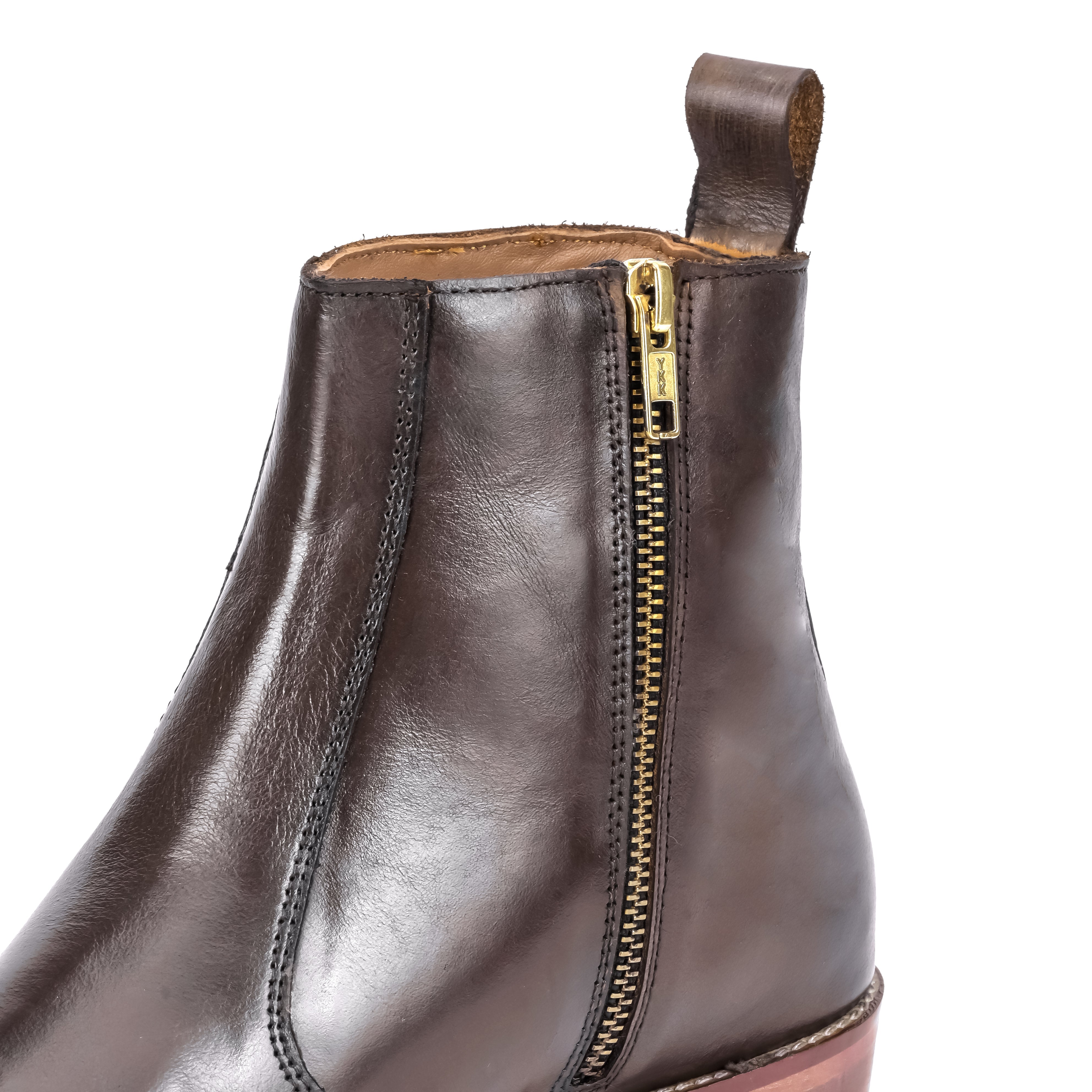 T-Shape Wooden Sole Cuban Chelsea - Brown