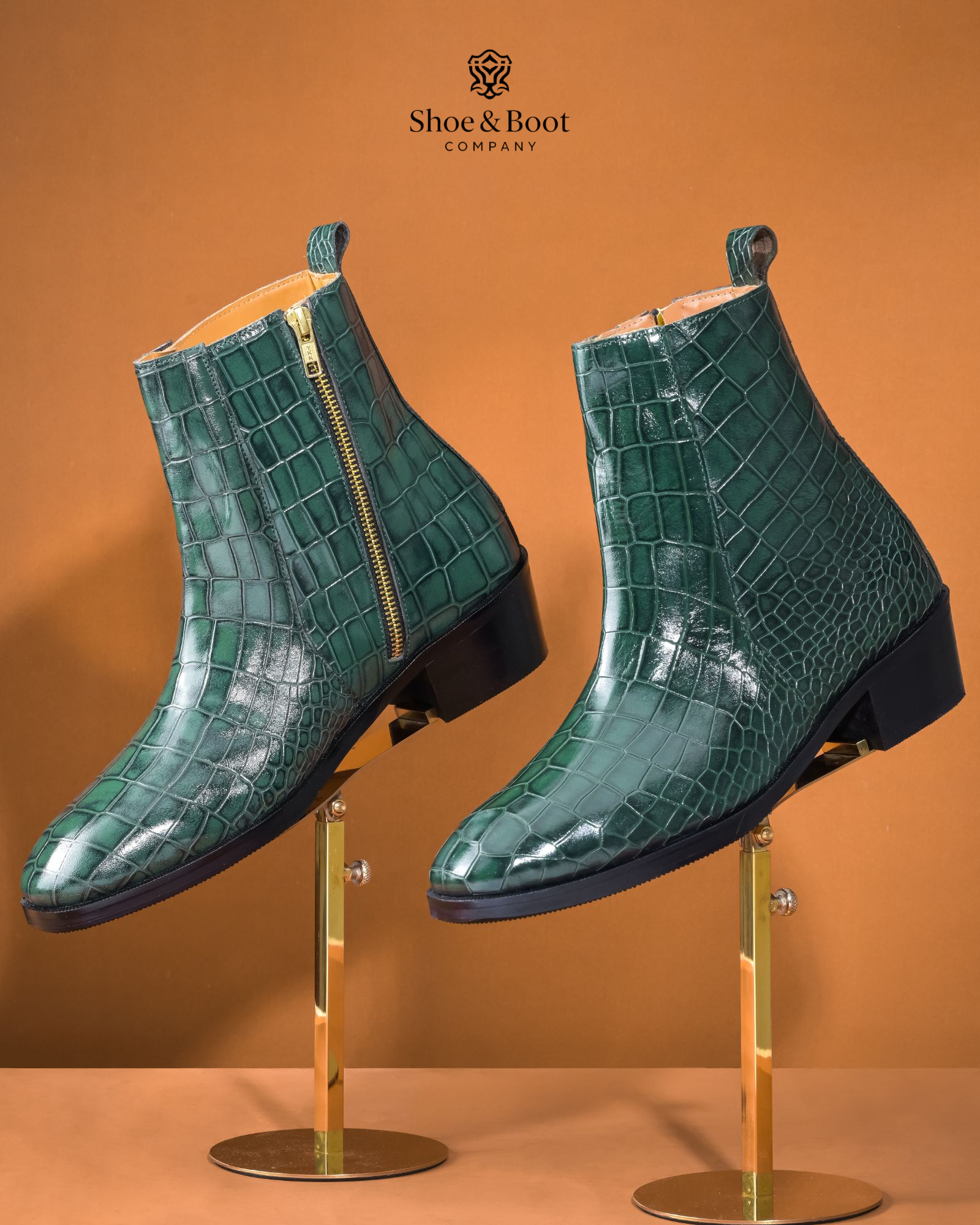 Croco Chelsea with Gold Chain - Green