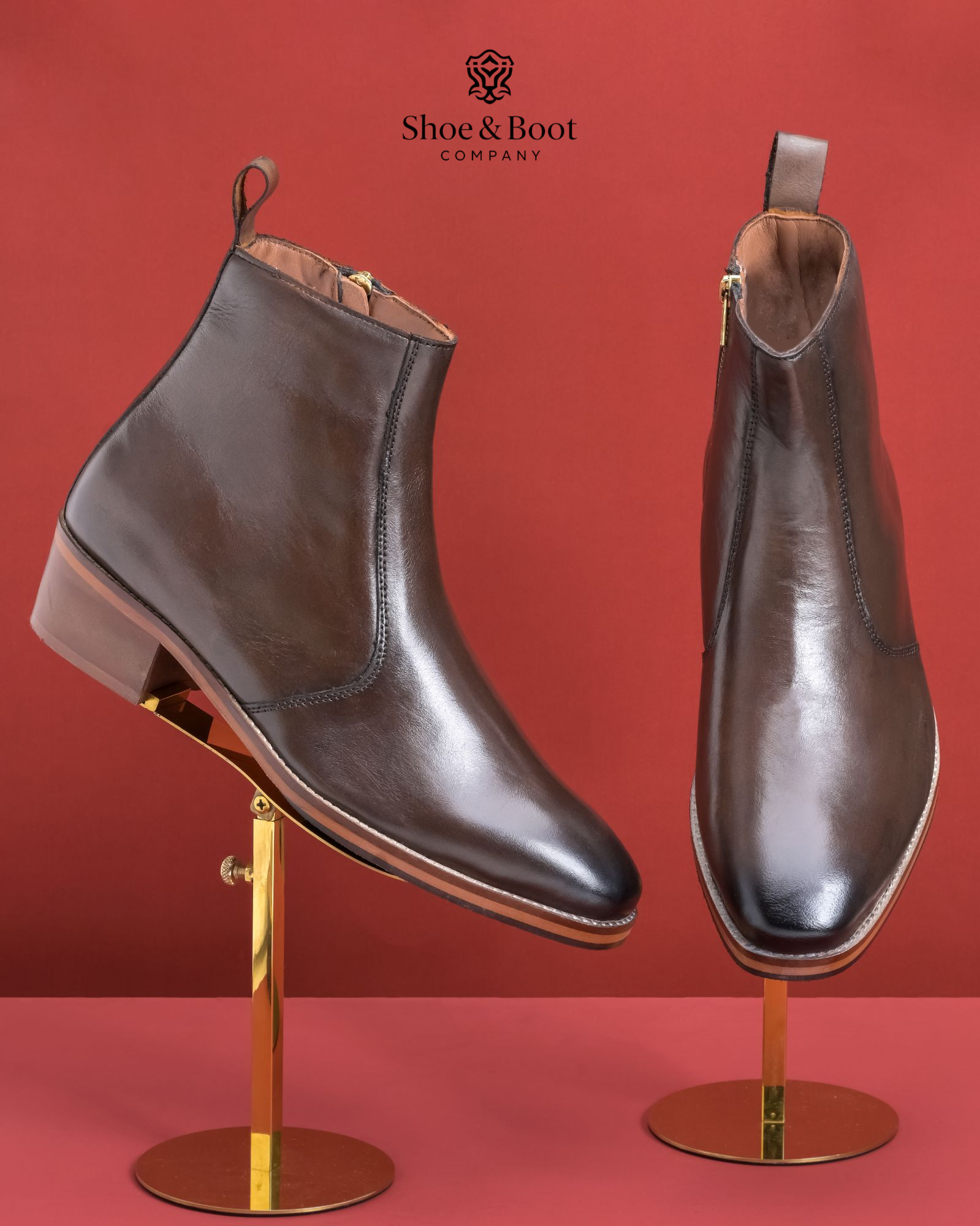 T-Shape Wooden Sole Cuban Chelsea - Brown