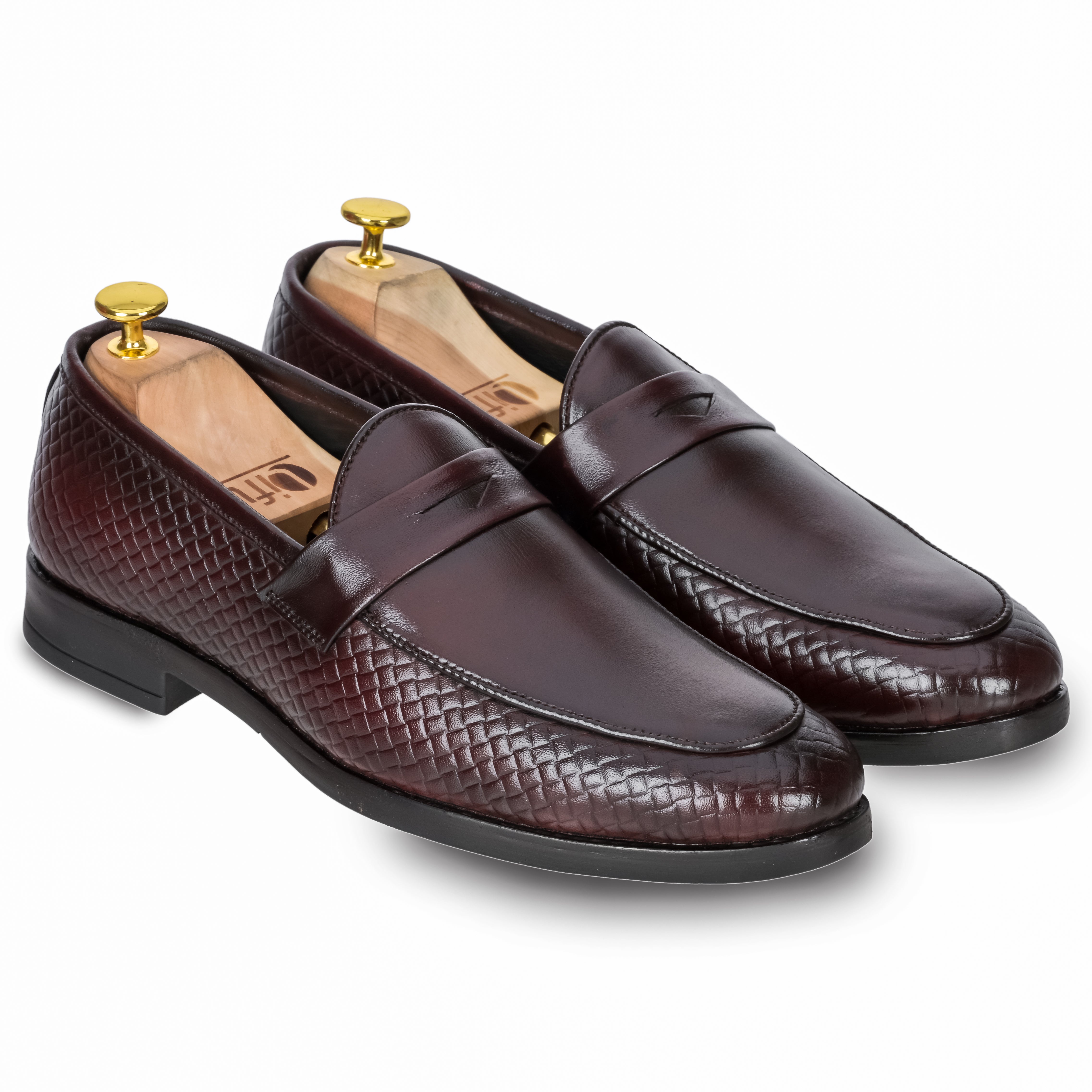 Textured Classic Loafer – Cherry