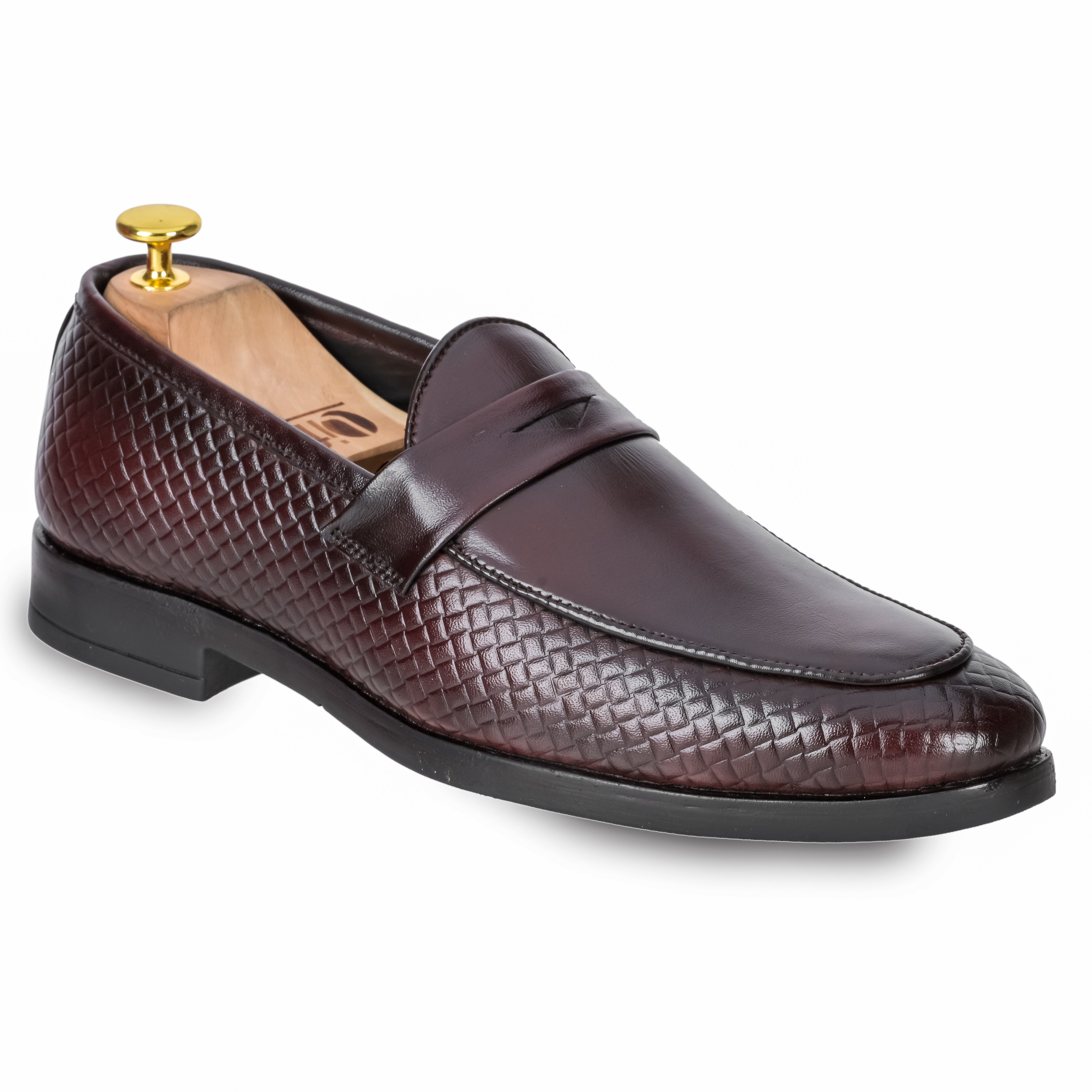 Textured Classic Loafer – Cherry
