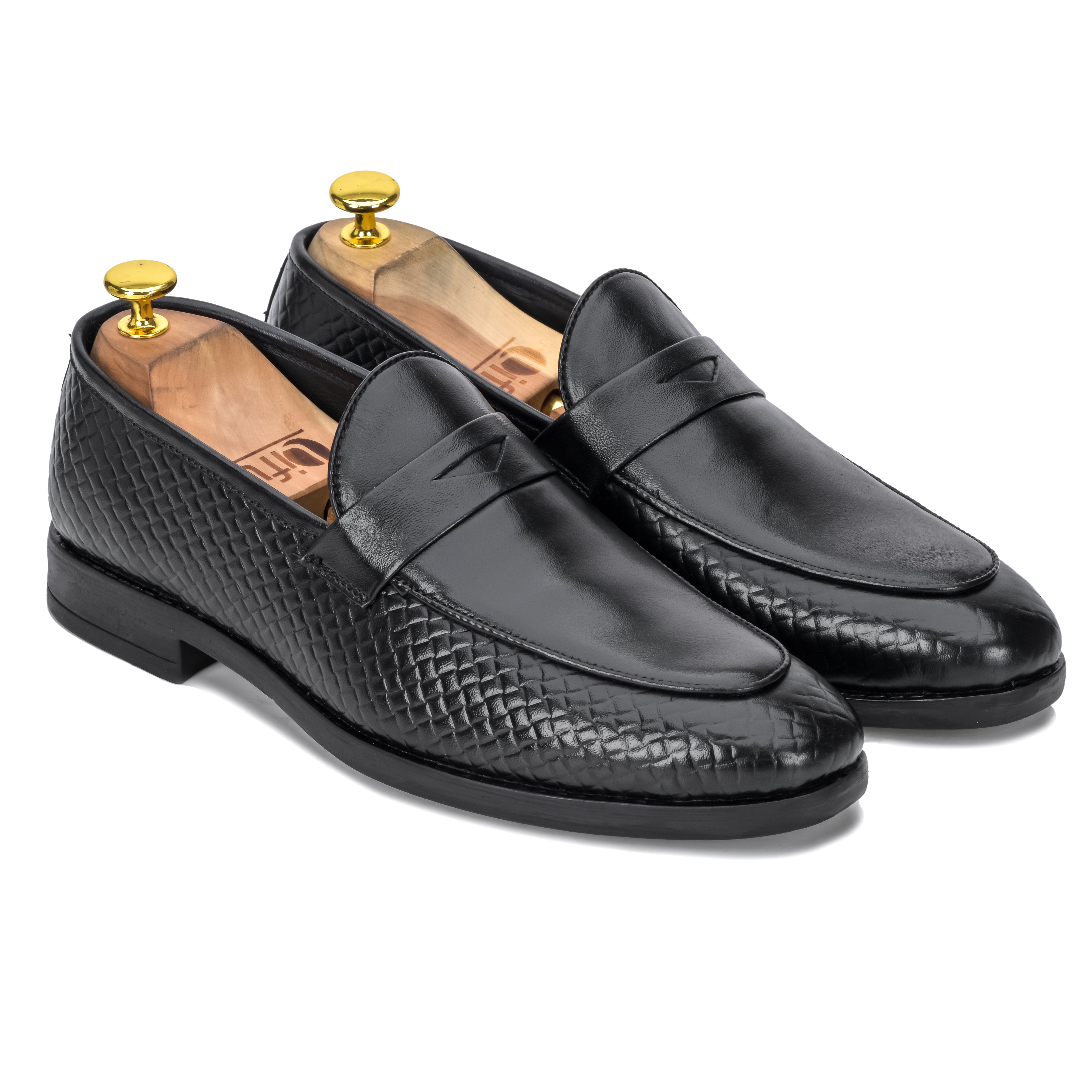Textured Classic Loafer – Black