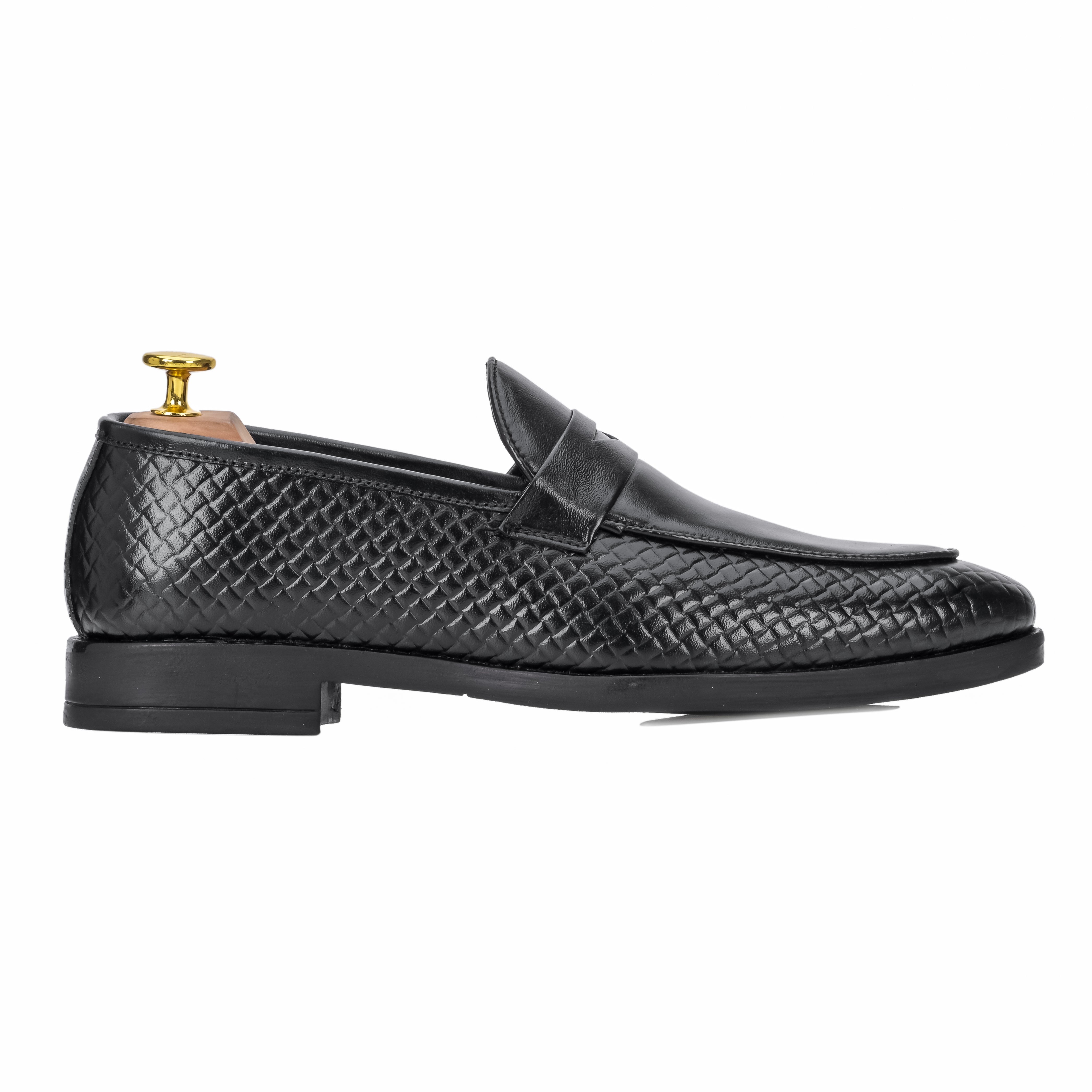 Textured Classic Loafer – Black