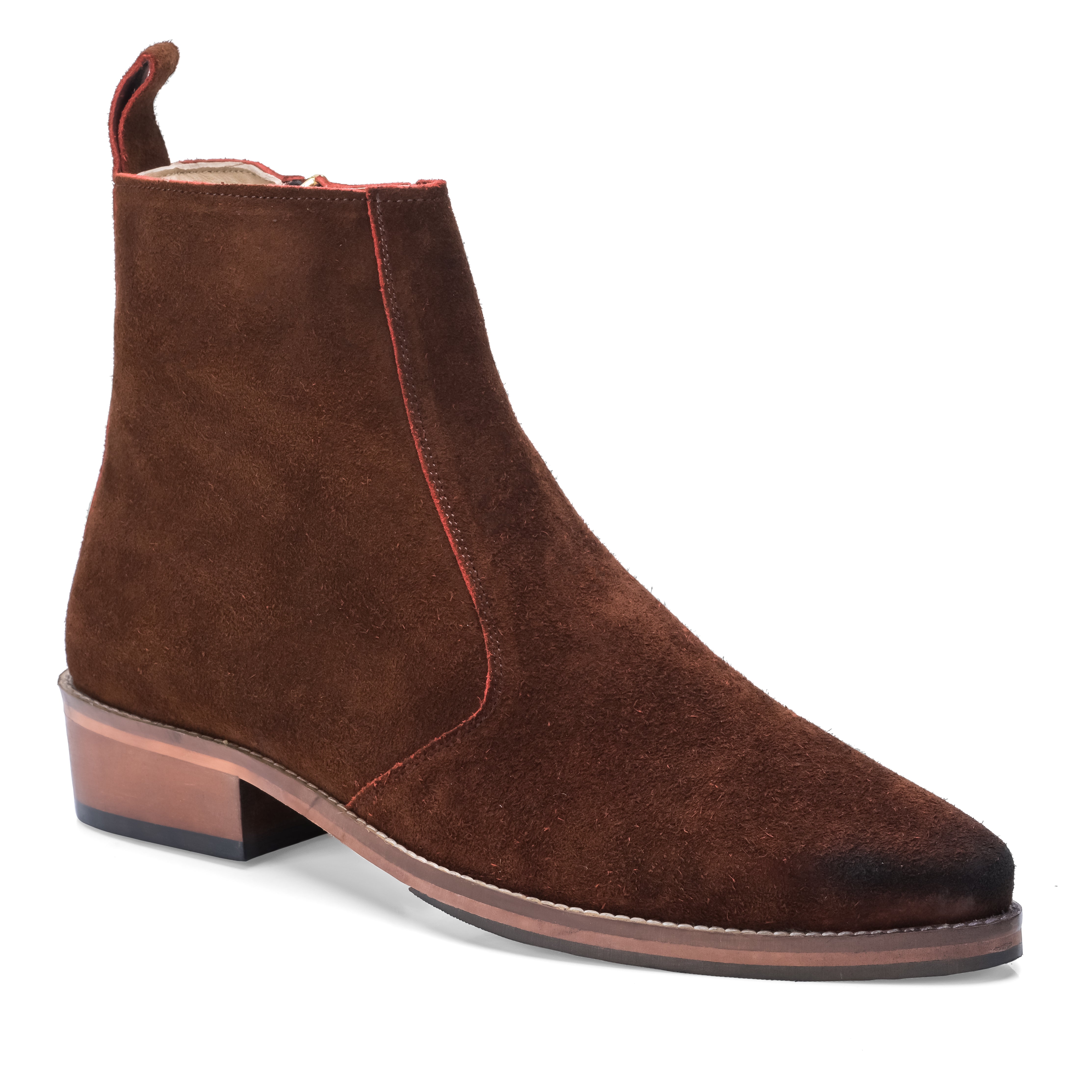 Suede Pointed Chelsea - Brown