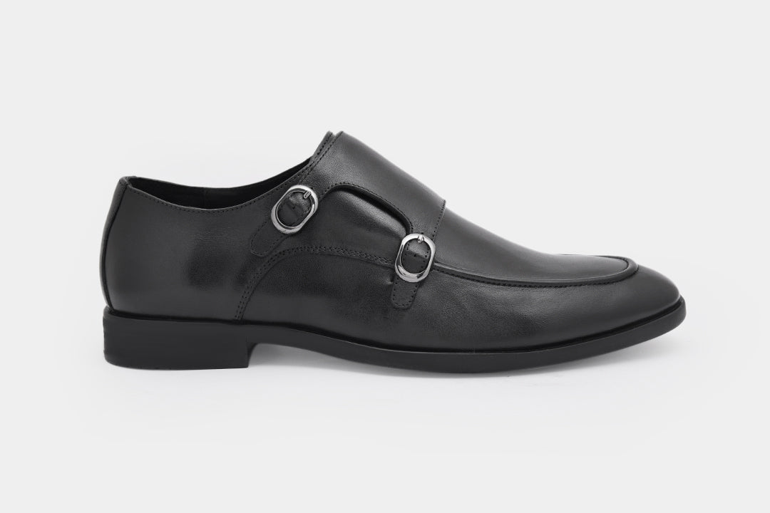 BERLIN - BLACK MONK STRAP SHOES