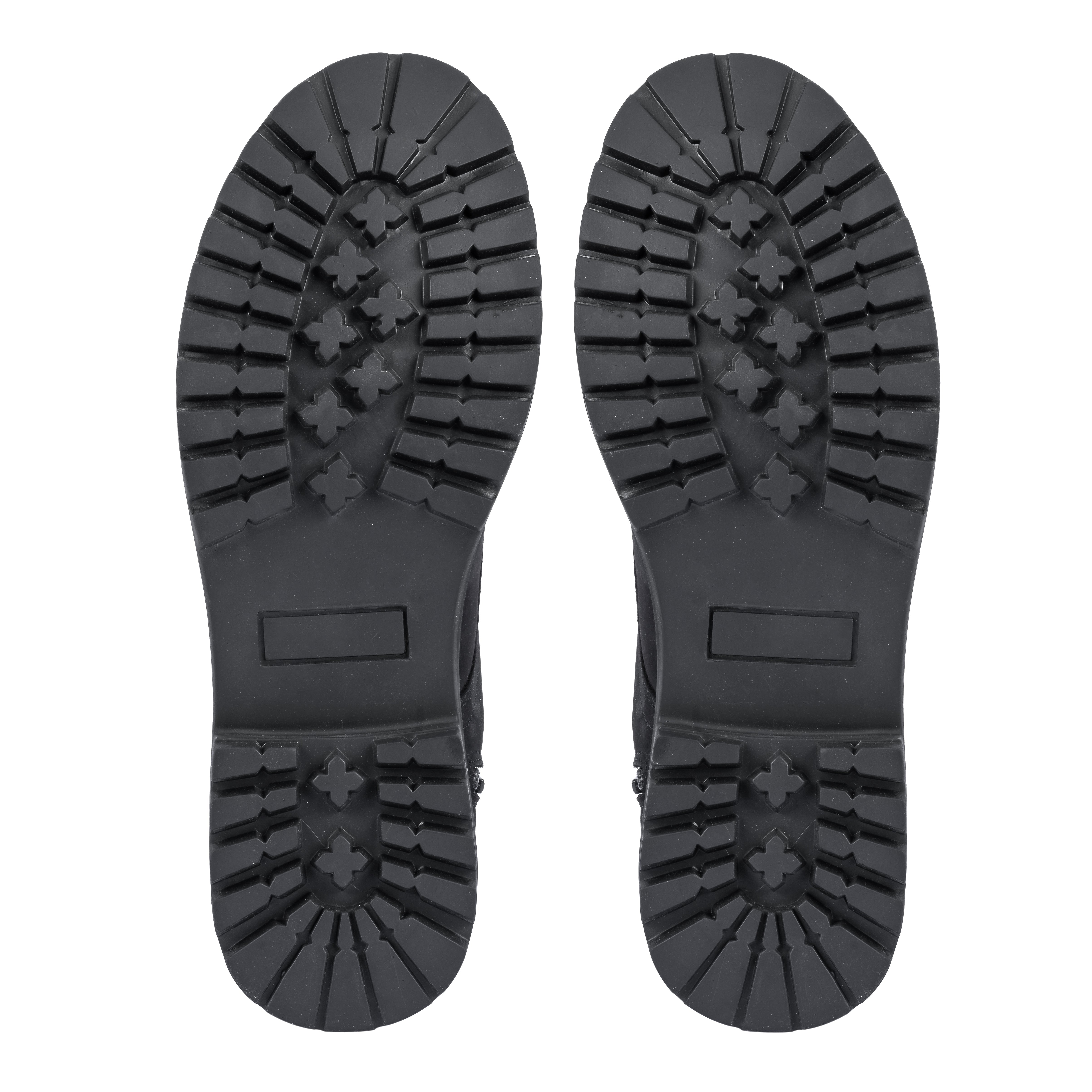 Nubuck Leather Lace-Up Boot - Black