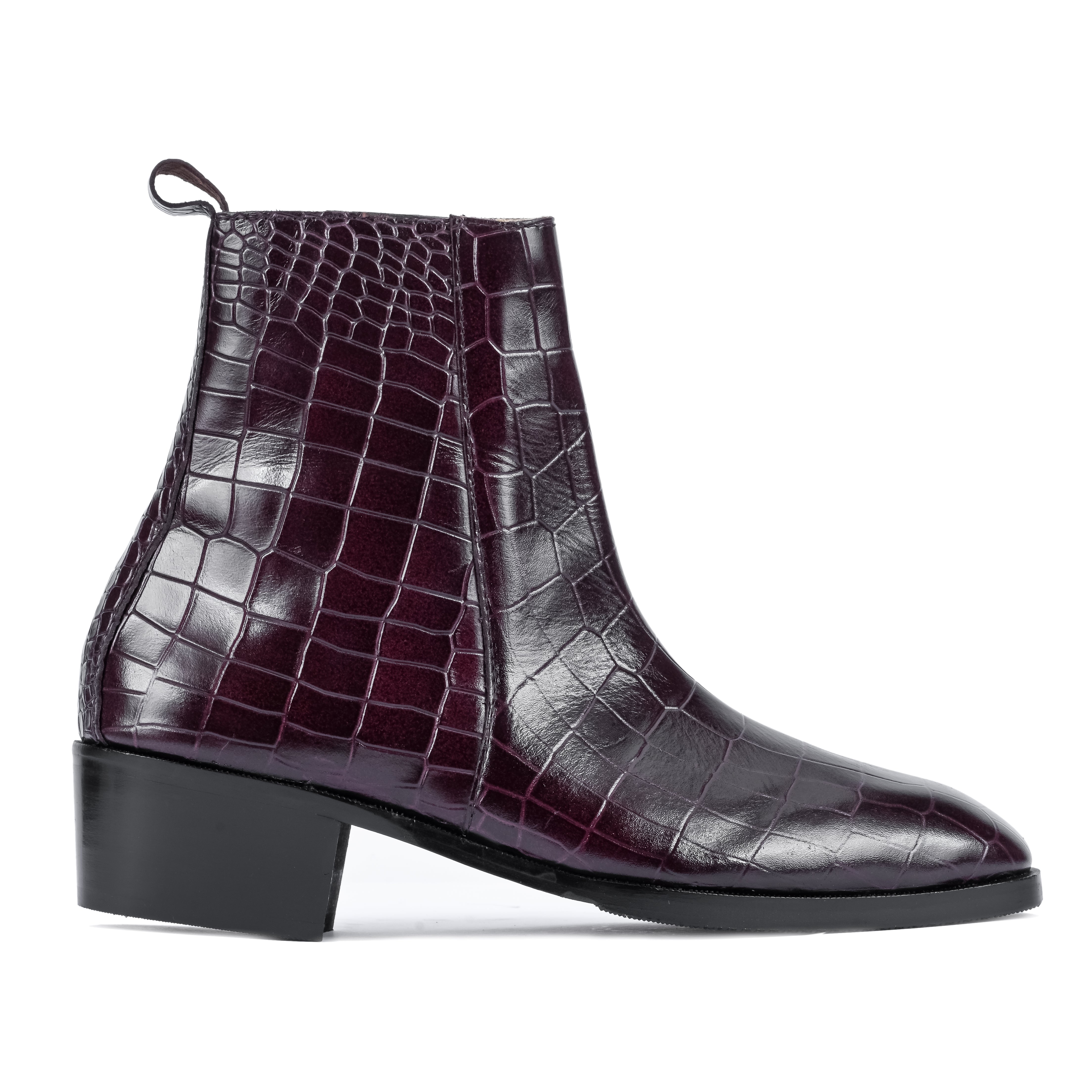 Croco Chelsea with Gold Chain - Cherry