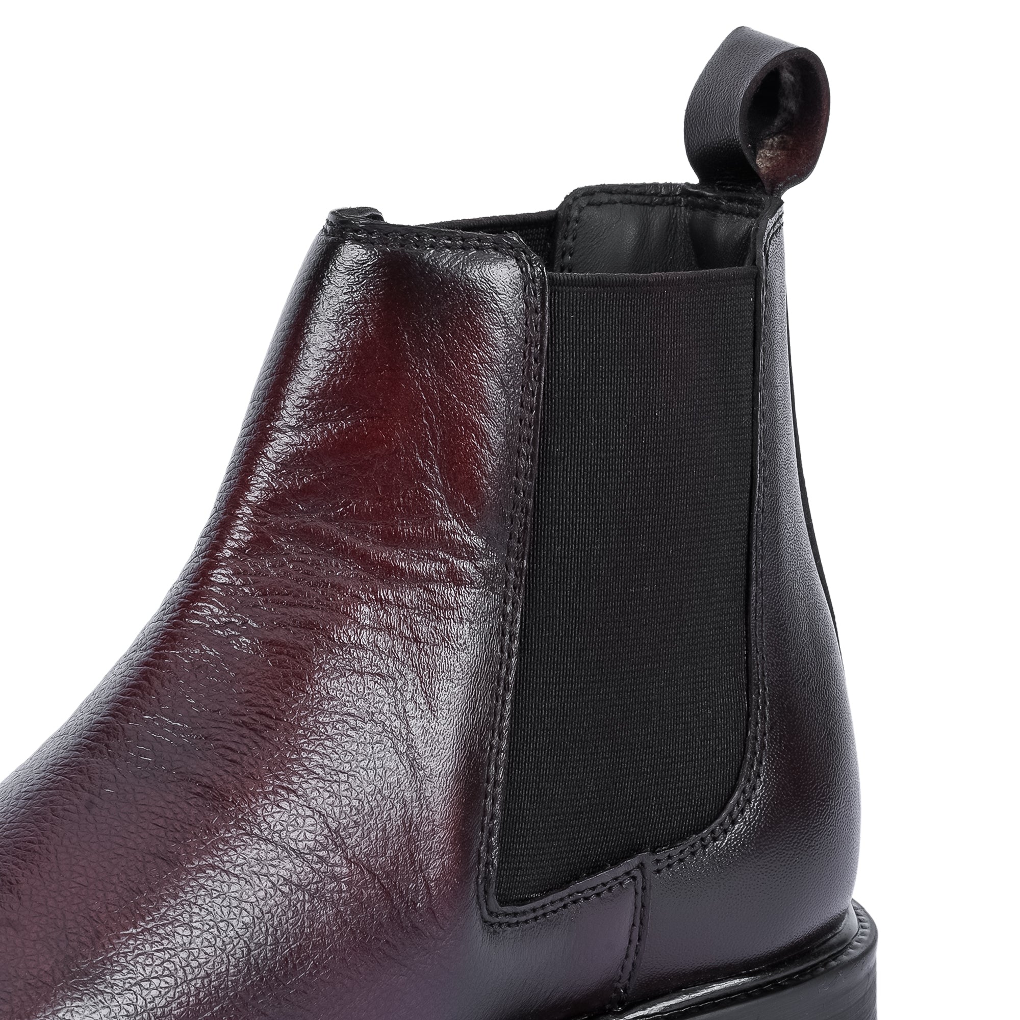 Round Milled Leather Chelsea-Brown