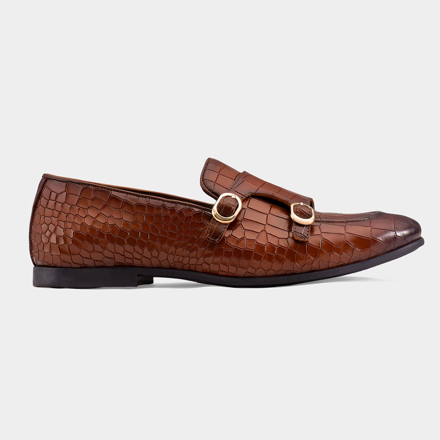 MADRID - BROWN MONK STRAP SHOES
