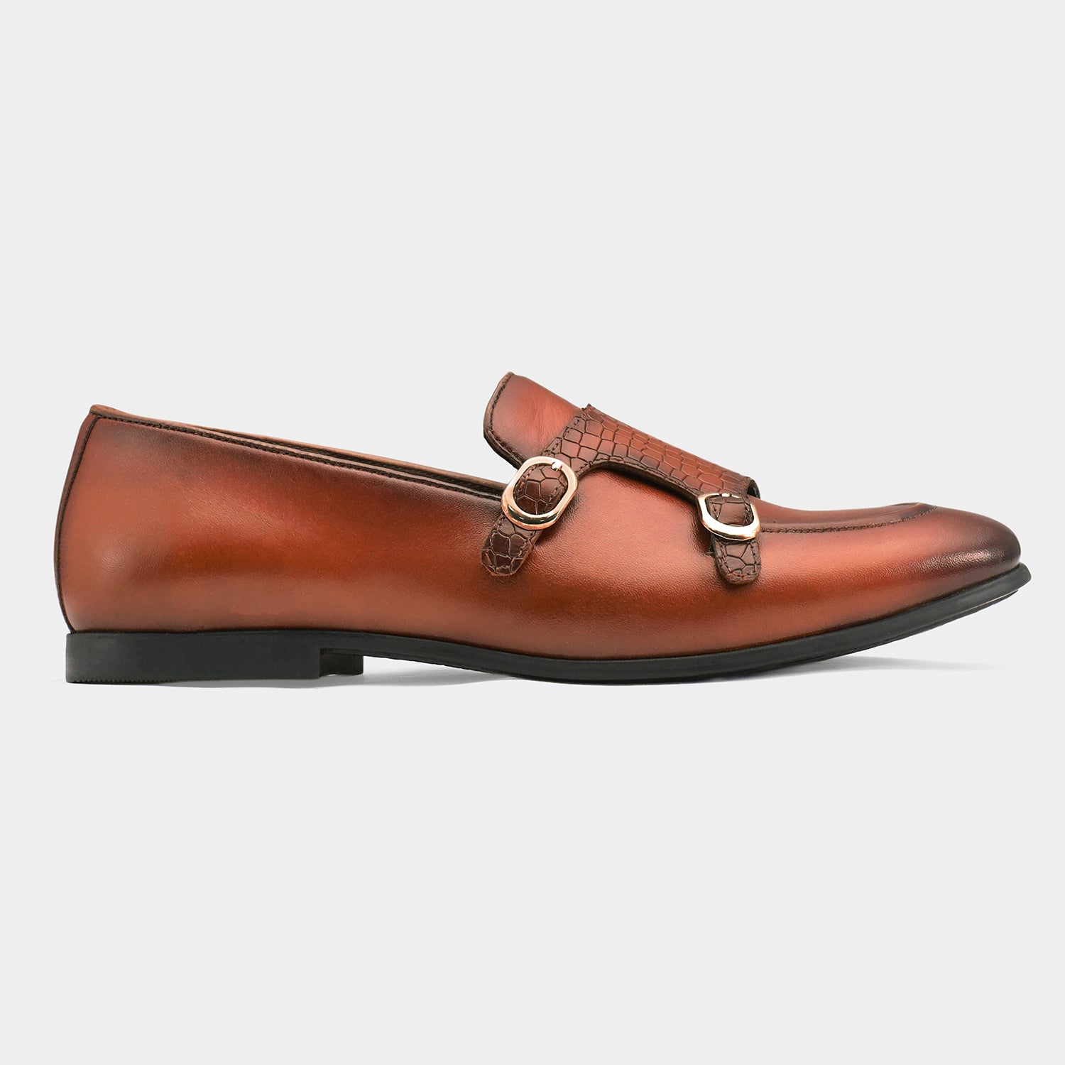 MANILA - TAN MONK STRAP SHOES