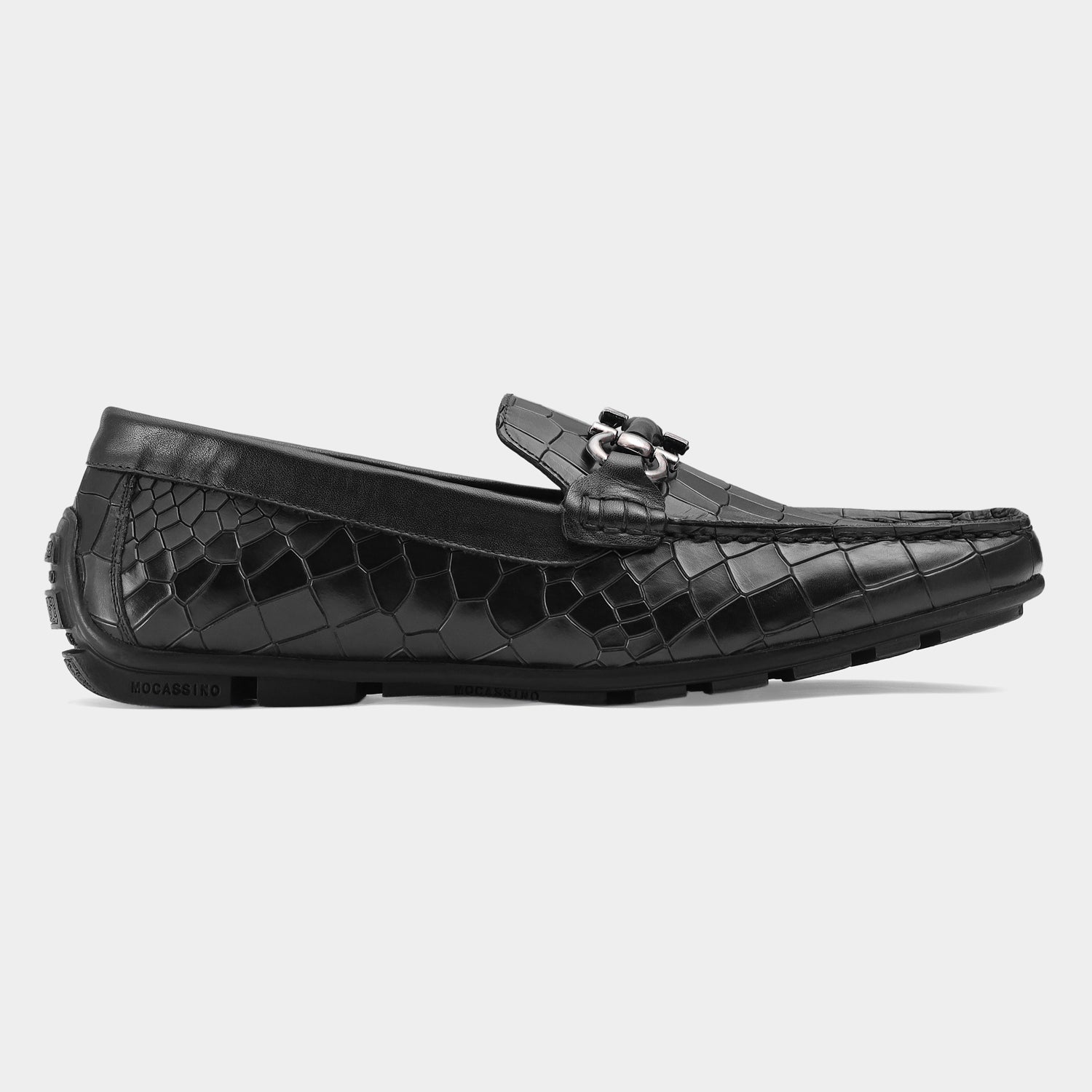 PRAGUE - BLACK FULL CROCO DRIVING LOAFERS