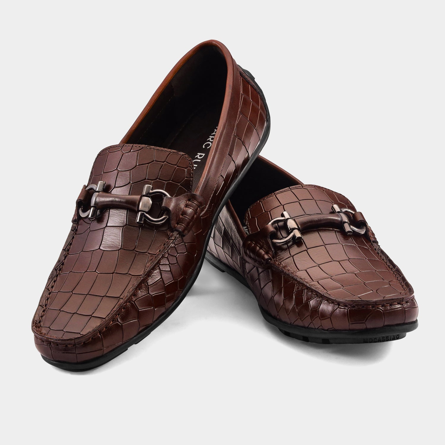 PRAGUE - BROWN FULL CROCO DRIVING LOAFERS