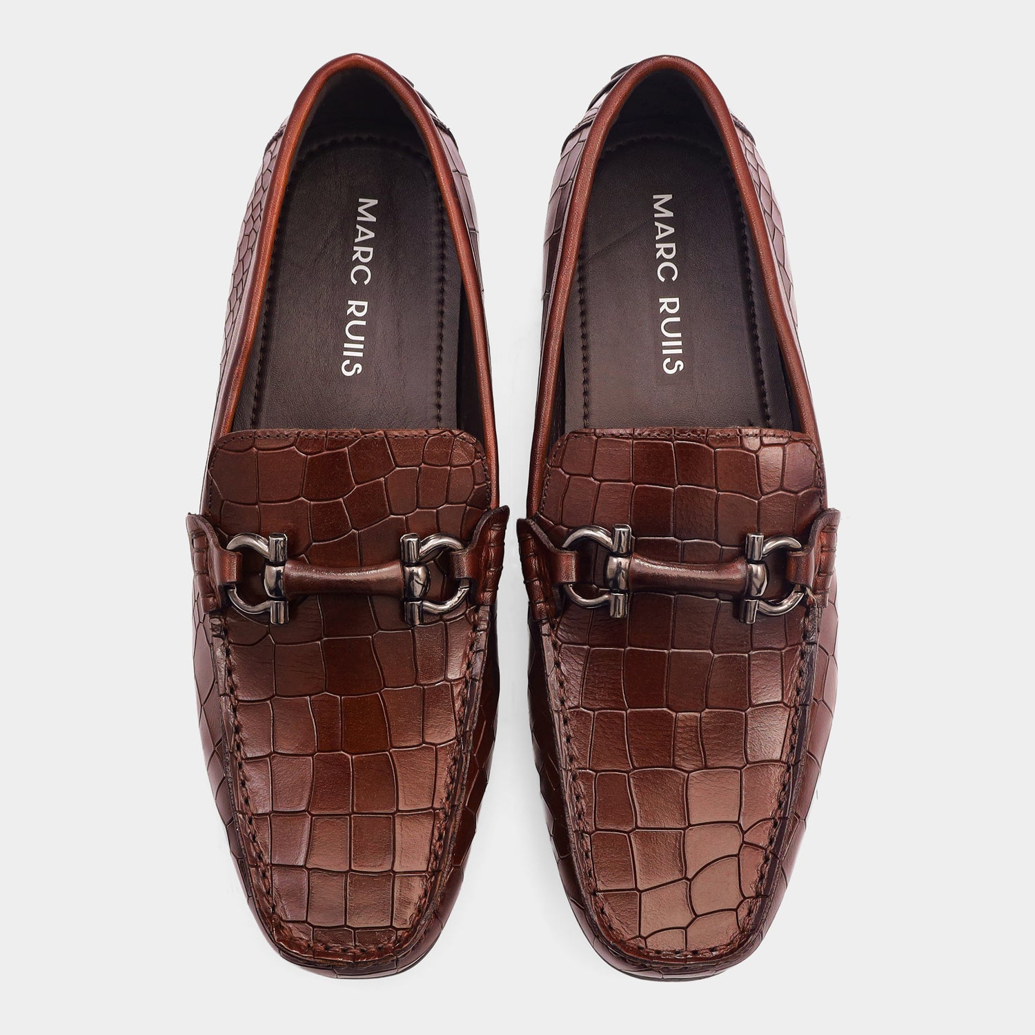 PRAGUE - BROWN FULL CROCO DRIVING LOAFERS