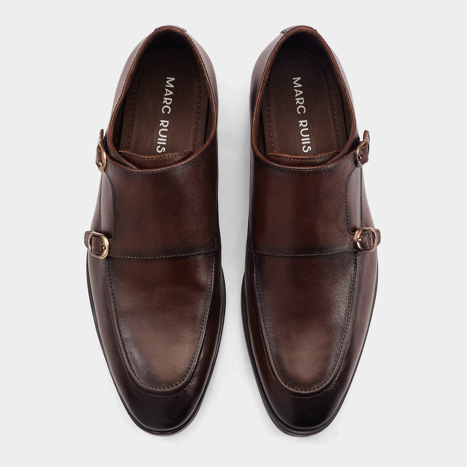 PALERMO - BROWN MONK STRAP SHOES