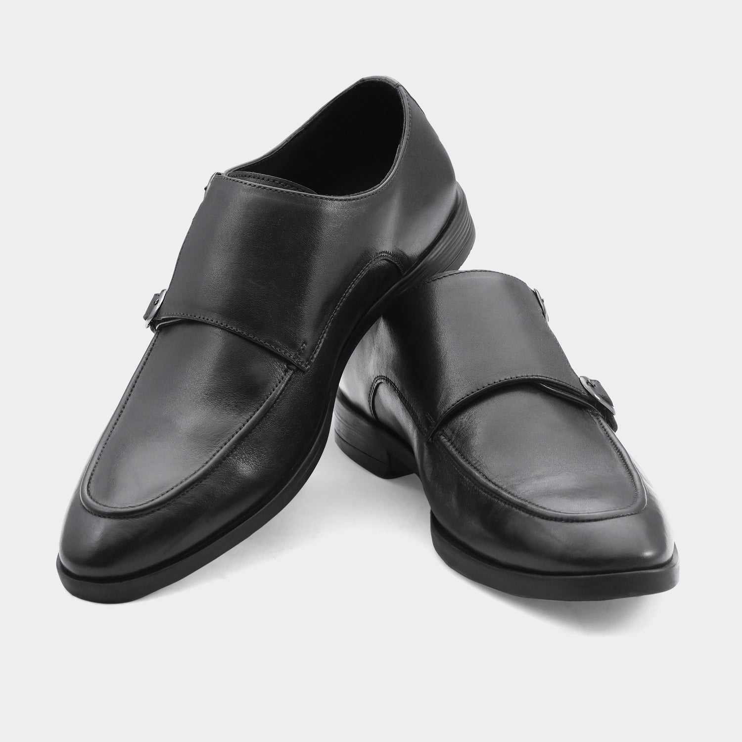 PALERMO - BLACK MONK STRAP SHOES