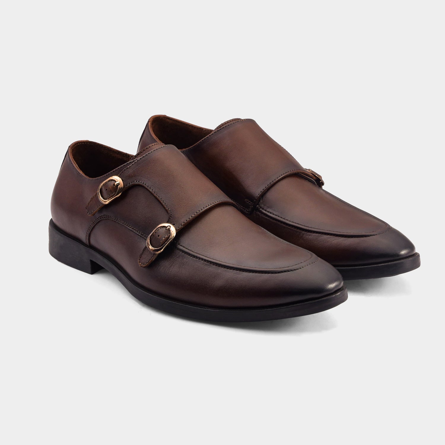 PALERMO - BROWN MONK STRAP SHOES