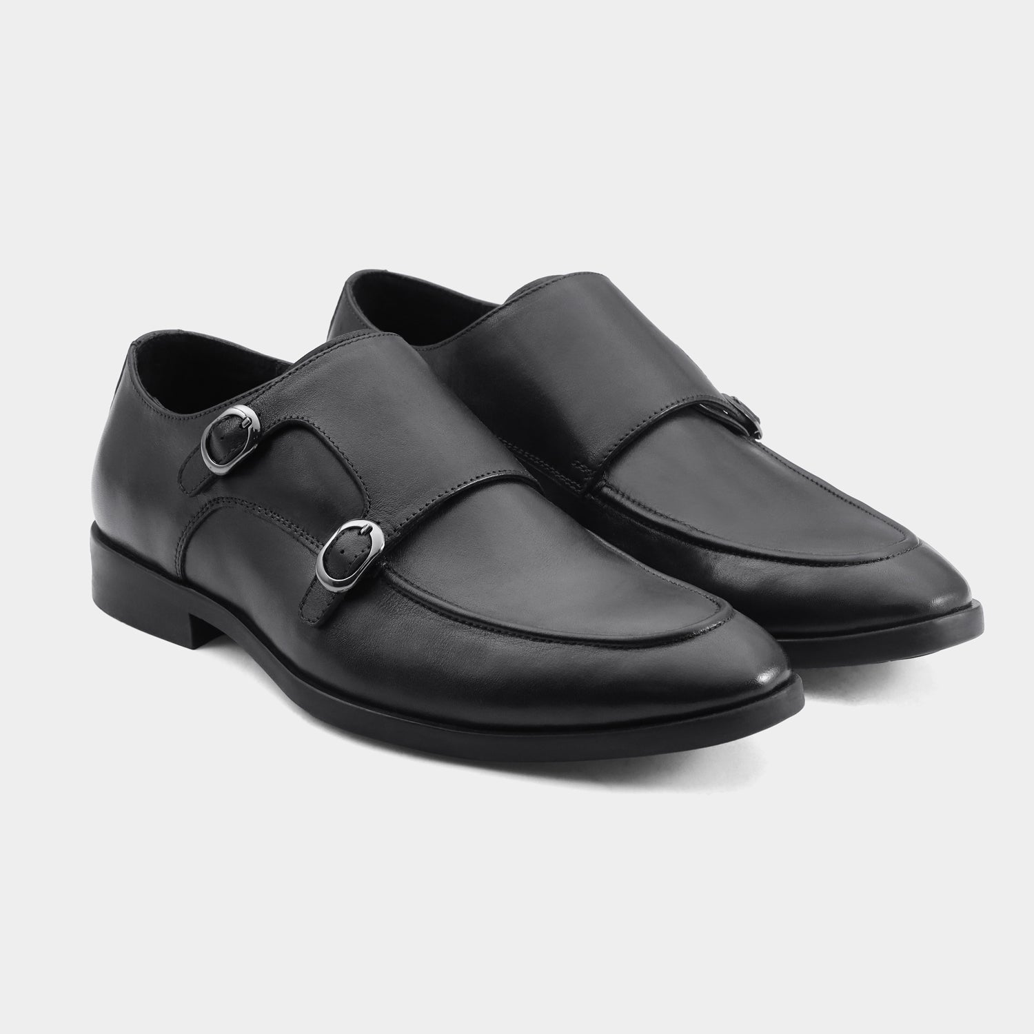 PALERMO - BLACK MONK STRAP SHOES