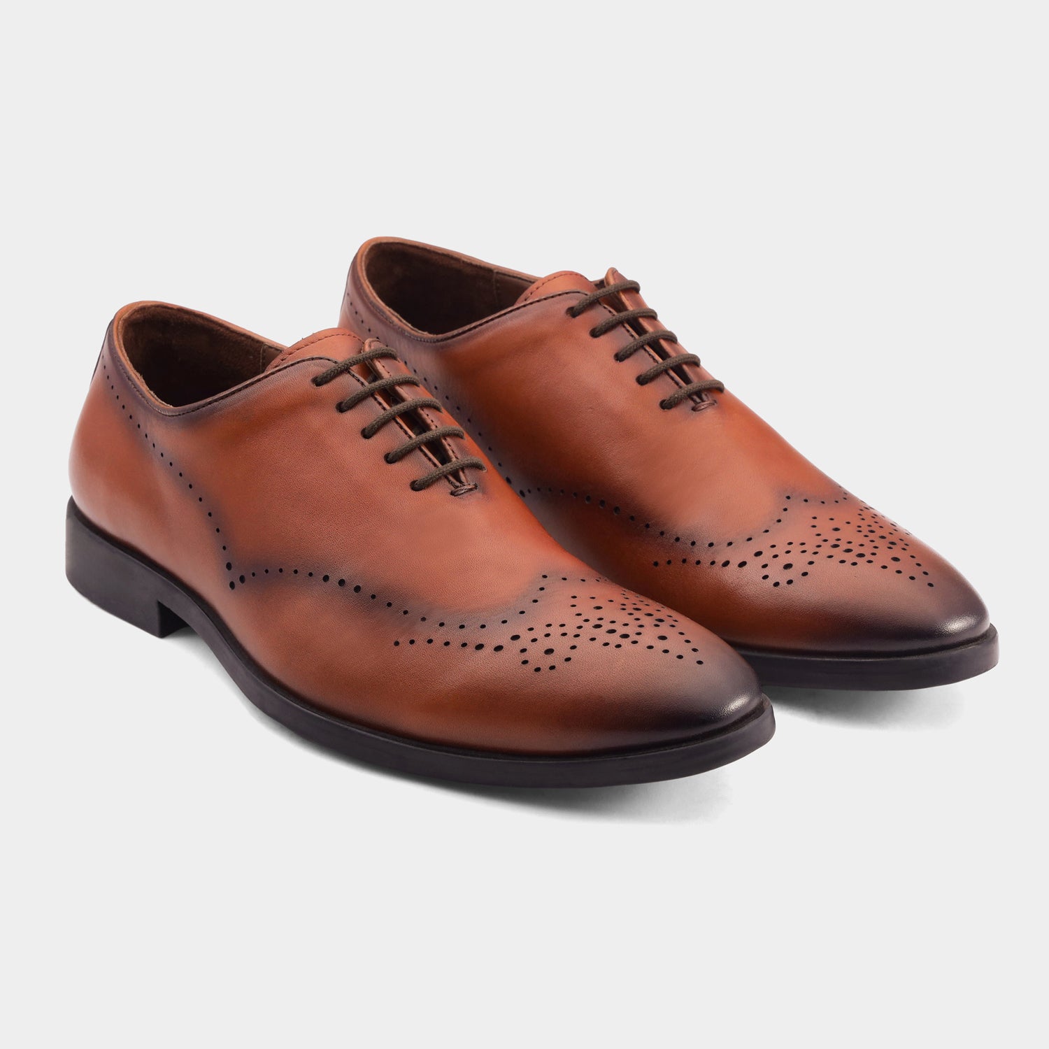 MONACO - TAN LACE UPS SHOES