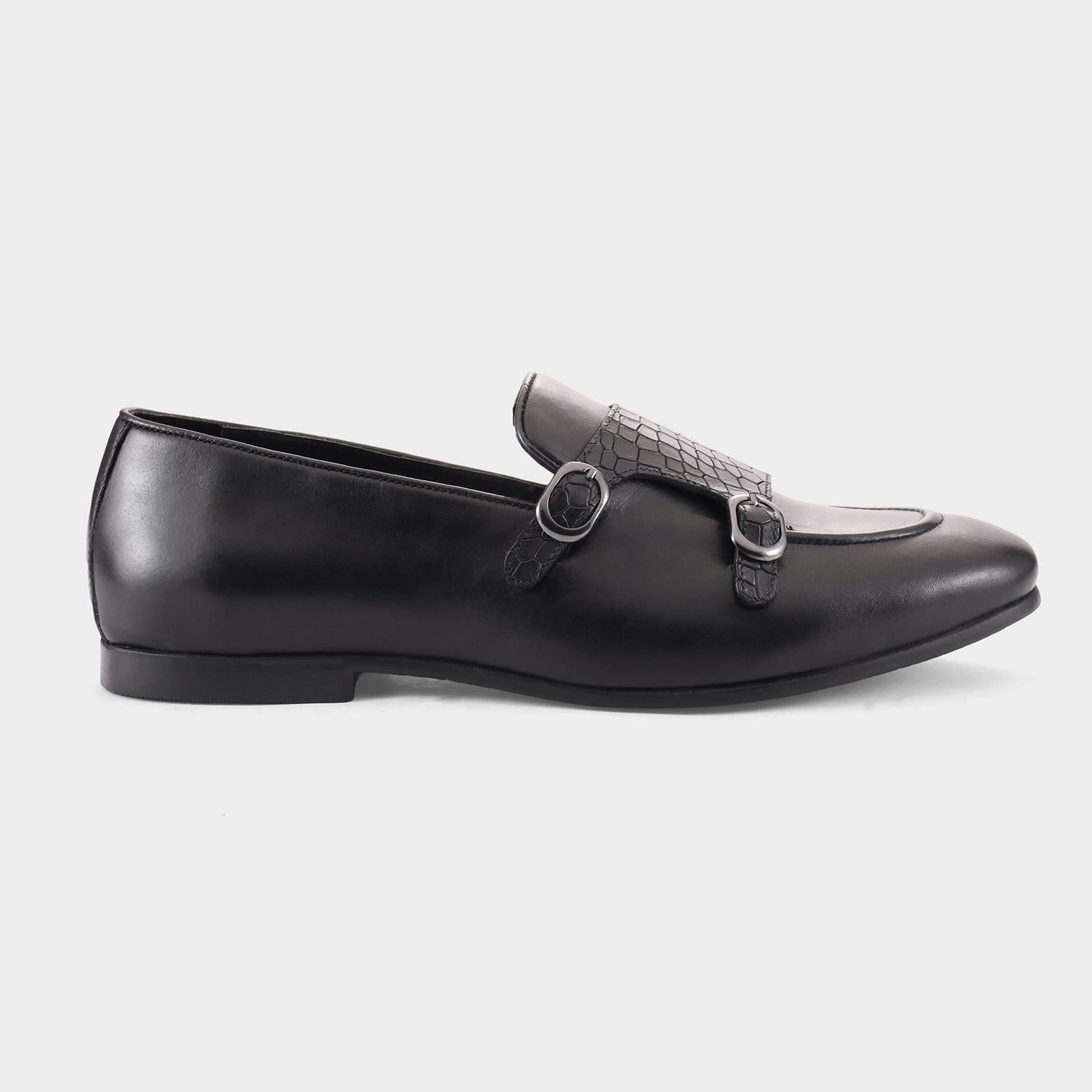 MANILA - BLACK MONK STRAP SHOES