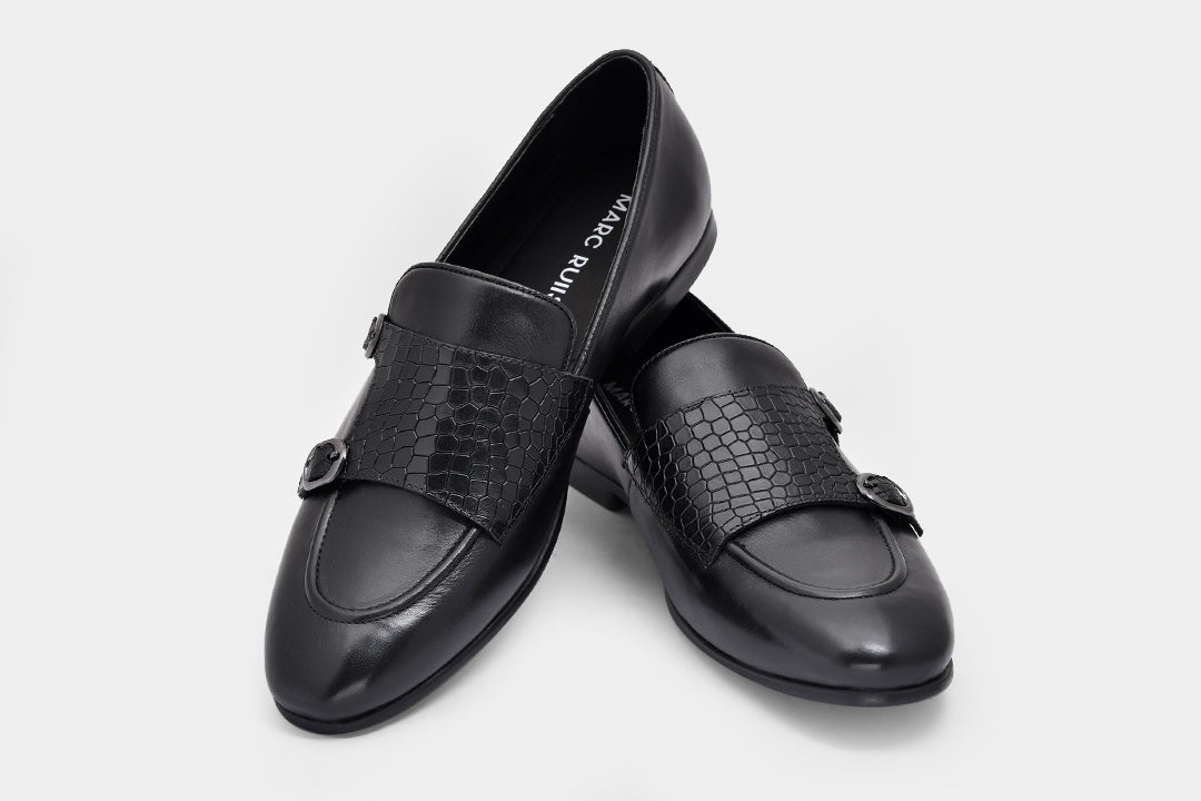 MANILA - BLACK MONK STARP SHOES