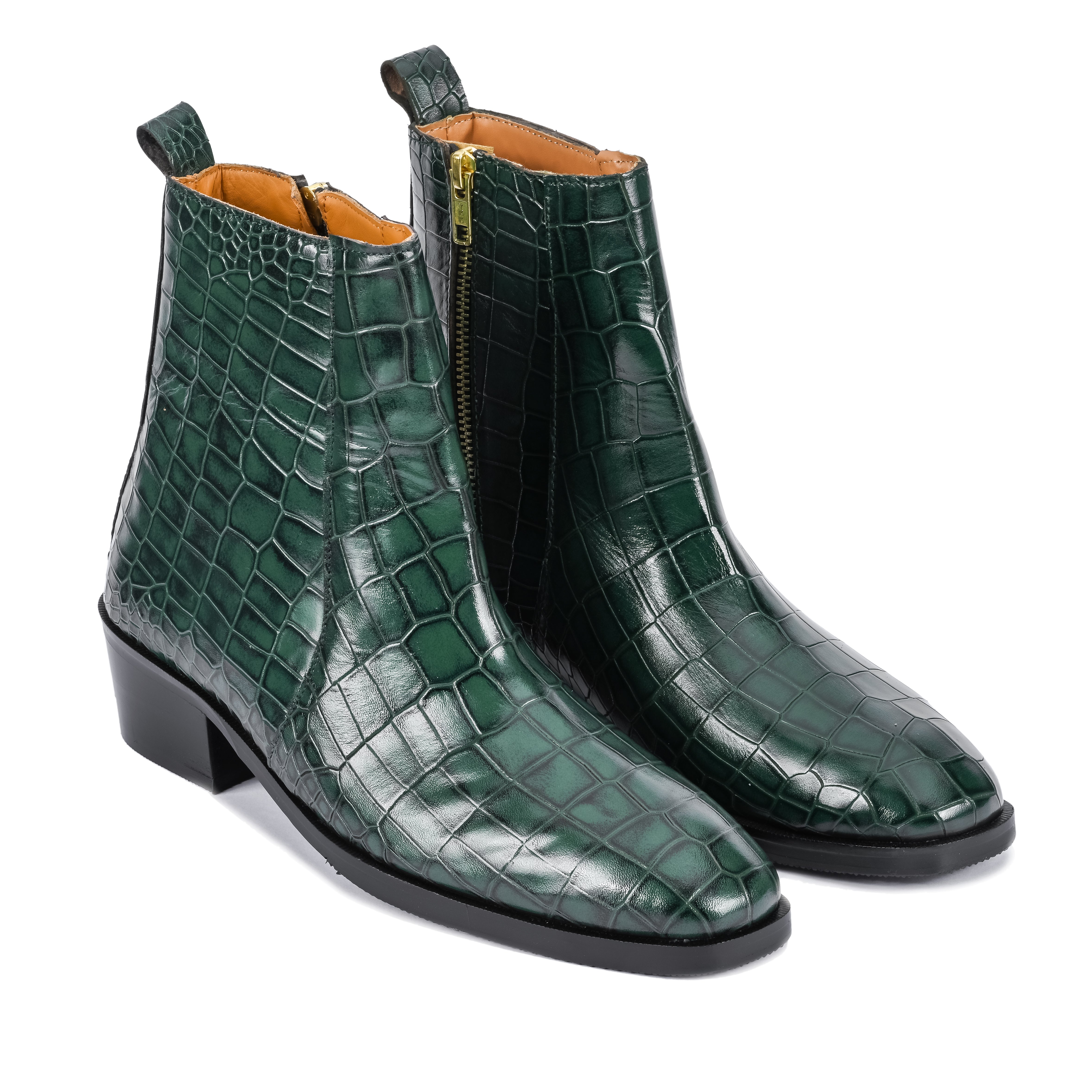 Croco Chelsea with Gold Chain - Green