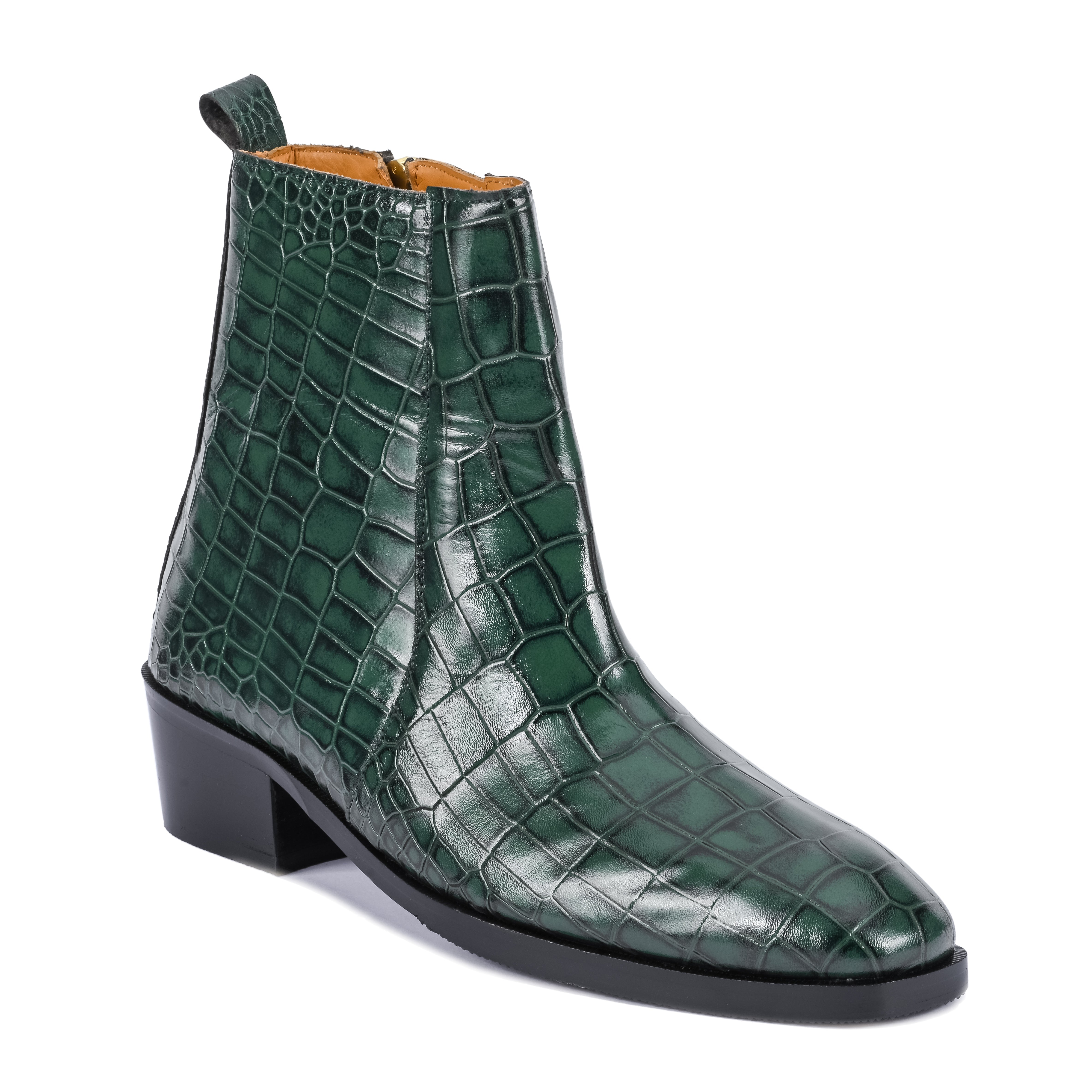 Croco Chelsea with Gold Chain - Green