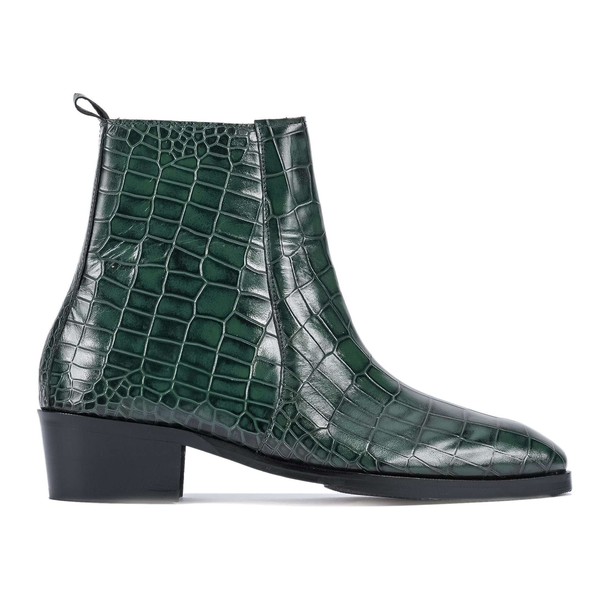 Croco Chelsea with Gold Chain - Green