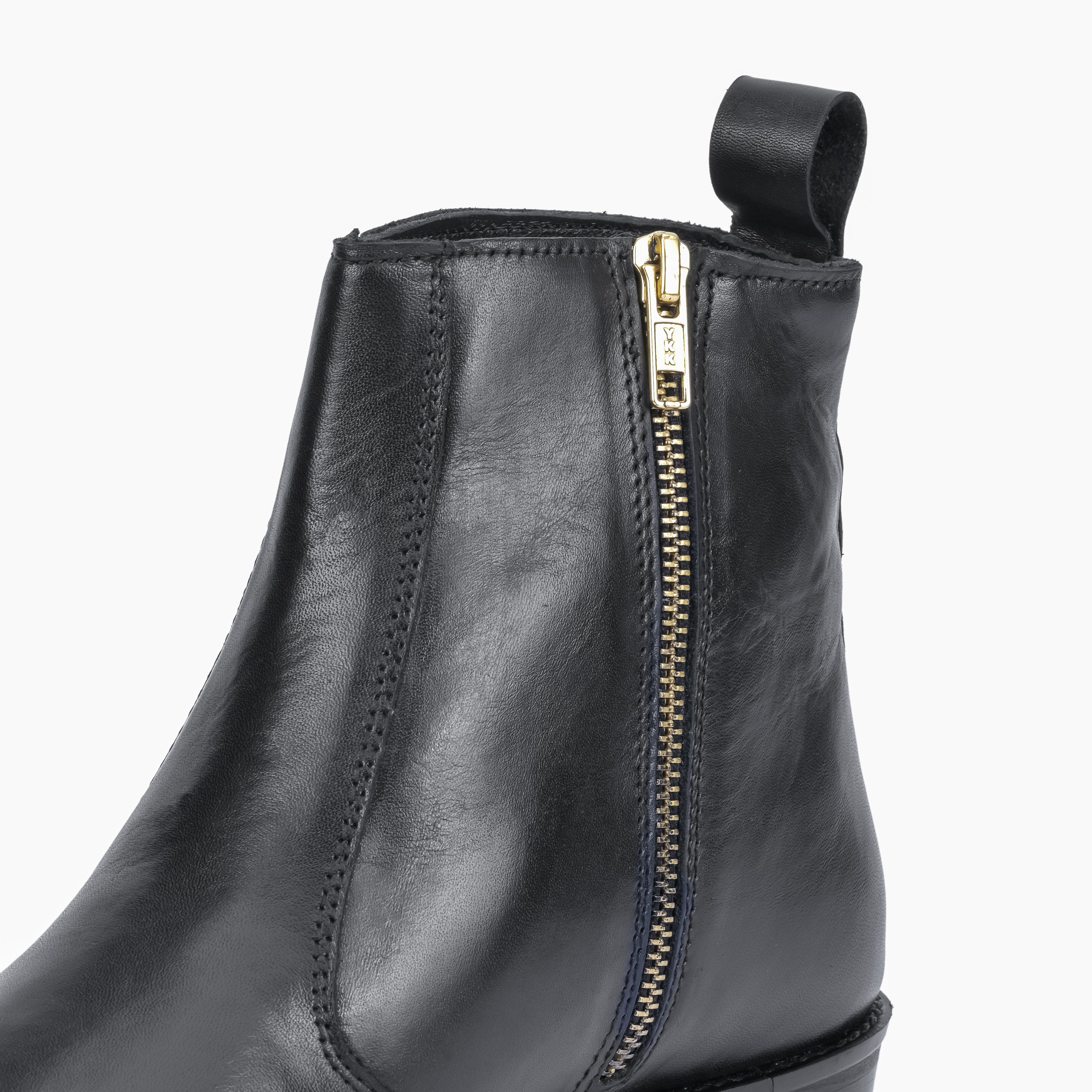 T-Shape Wooden Sole Cuban Chelsea - Black