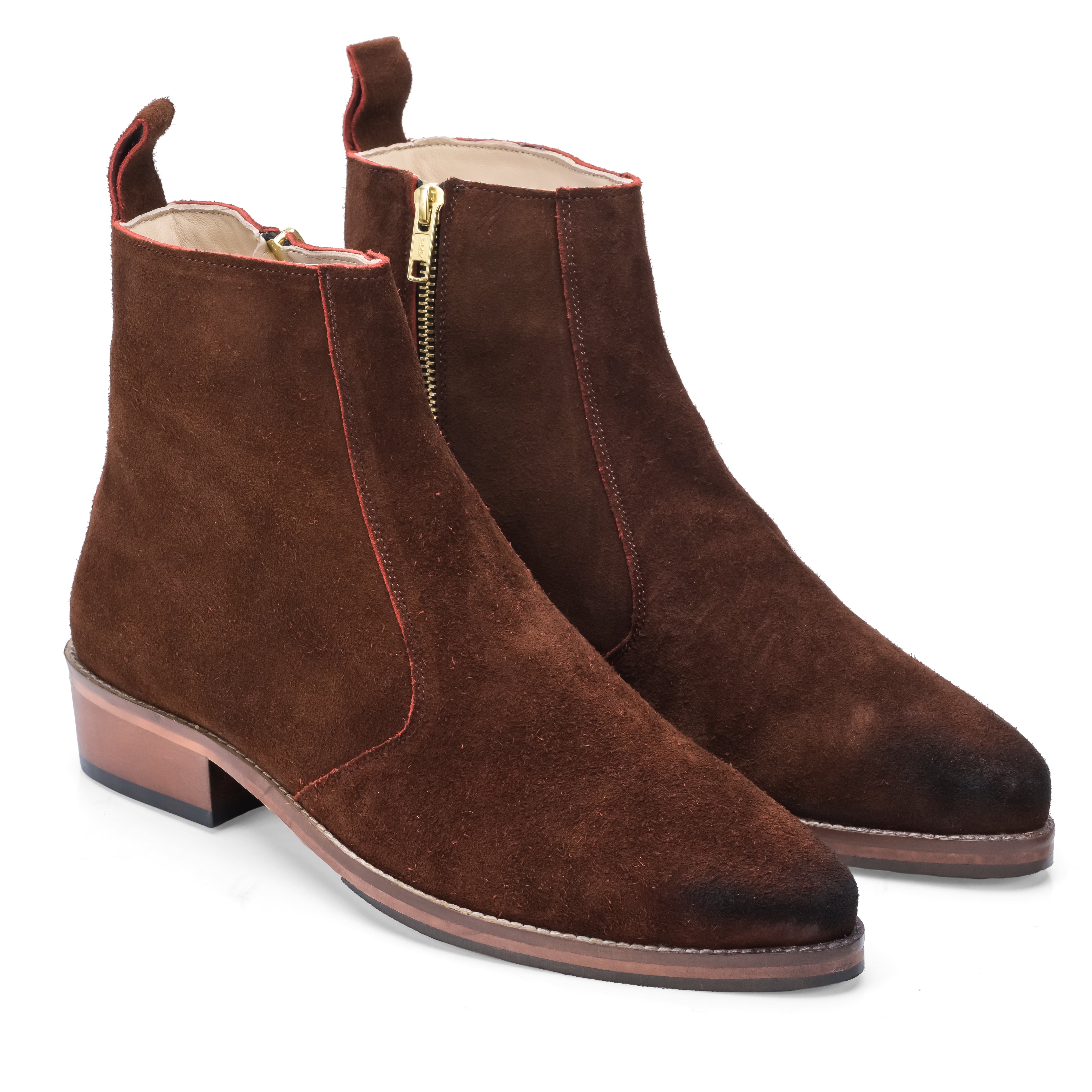 Suede Pointed Chelsea - Brown