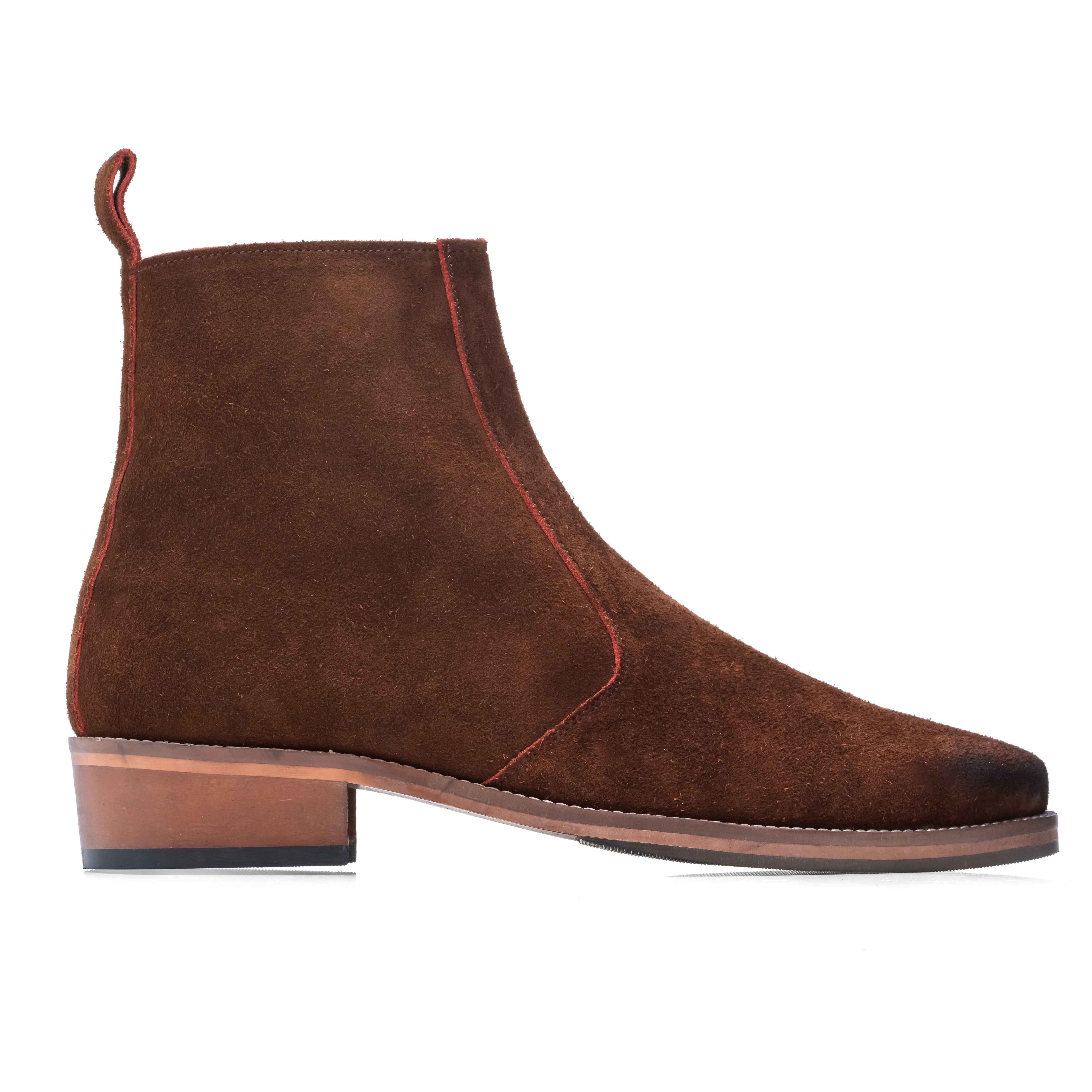 Suede Pointed Chelsea - Brown