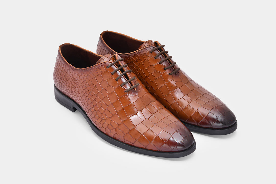 MELBOURNE - TAN LACE UPS SHOES