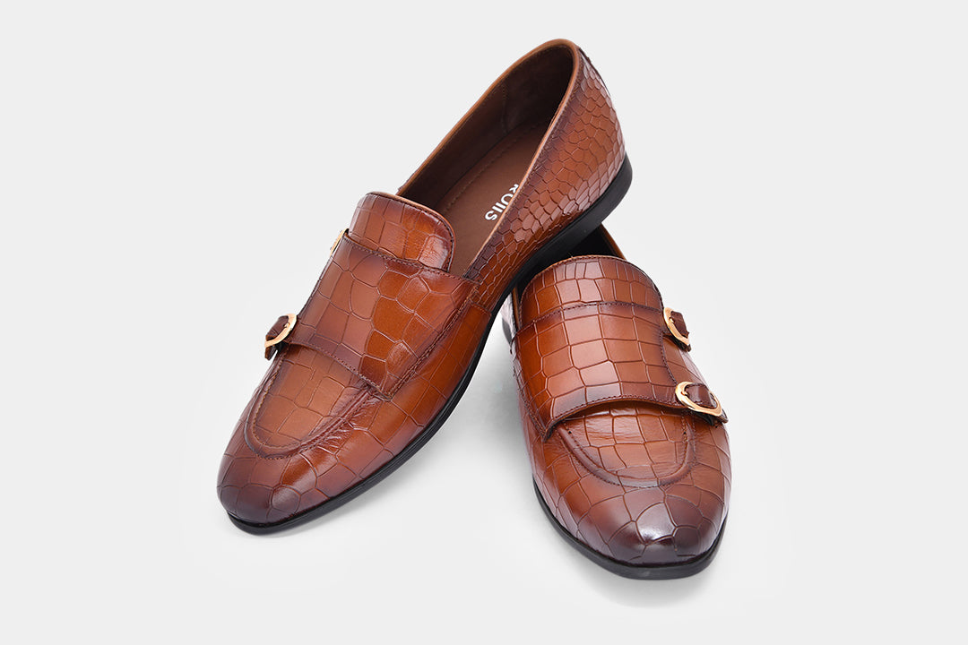 MADRID - MEN TAN MONK STARP SHOES
