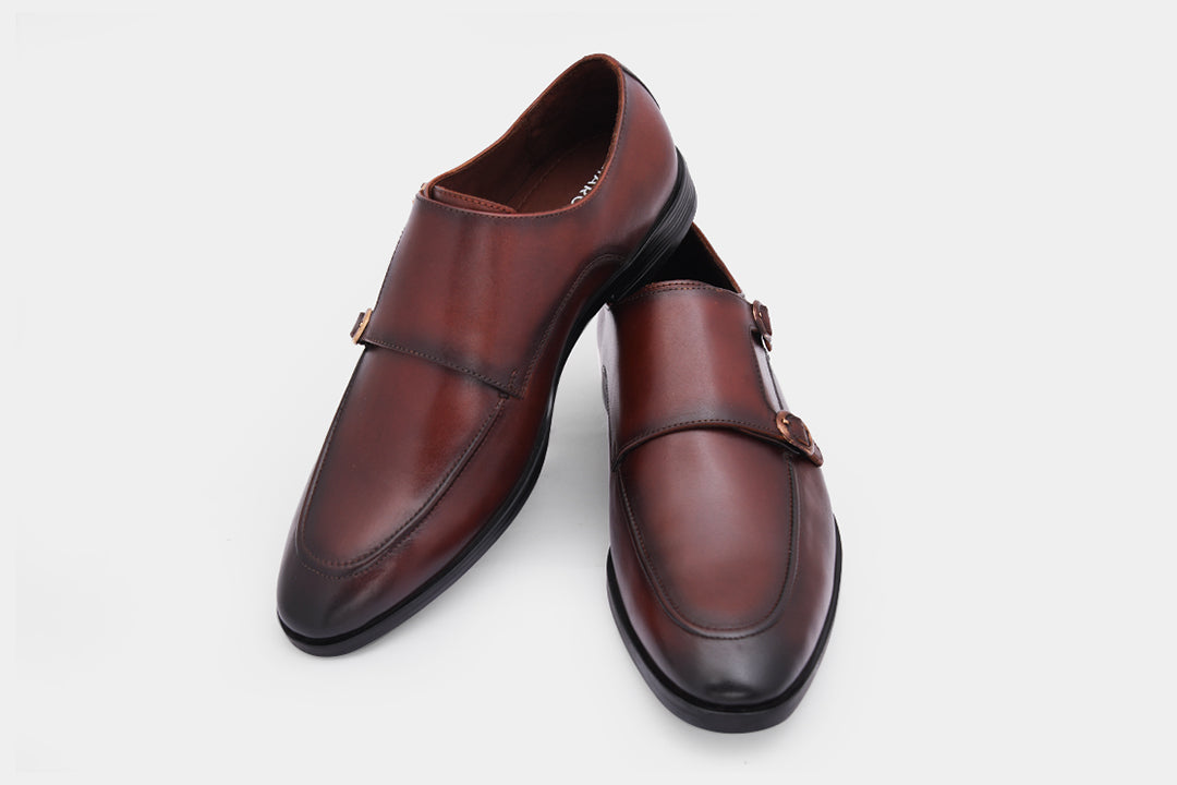 BERLIN - BROWN MONK STRAP SHOES