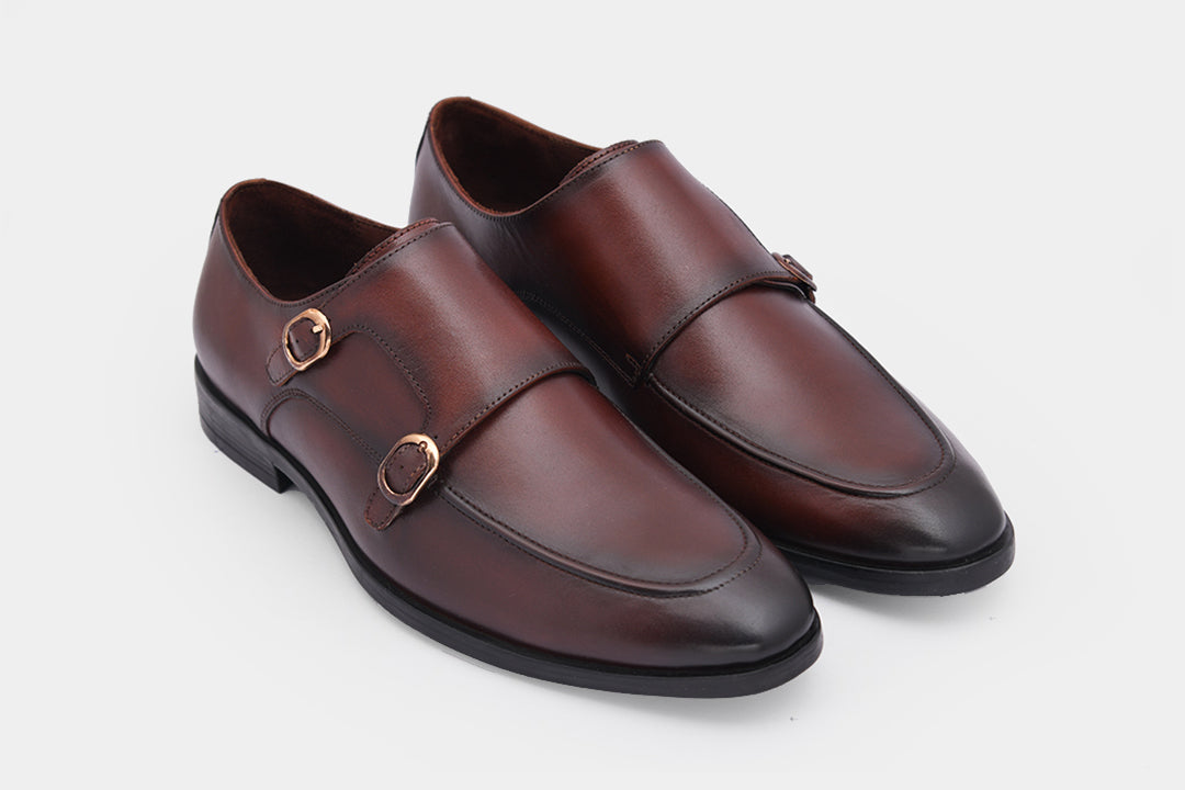 BERLIN - BROWN MONK STRAP SHOES