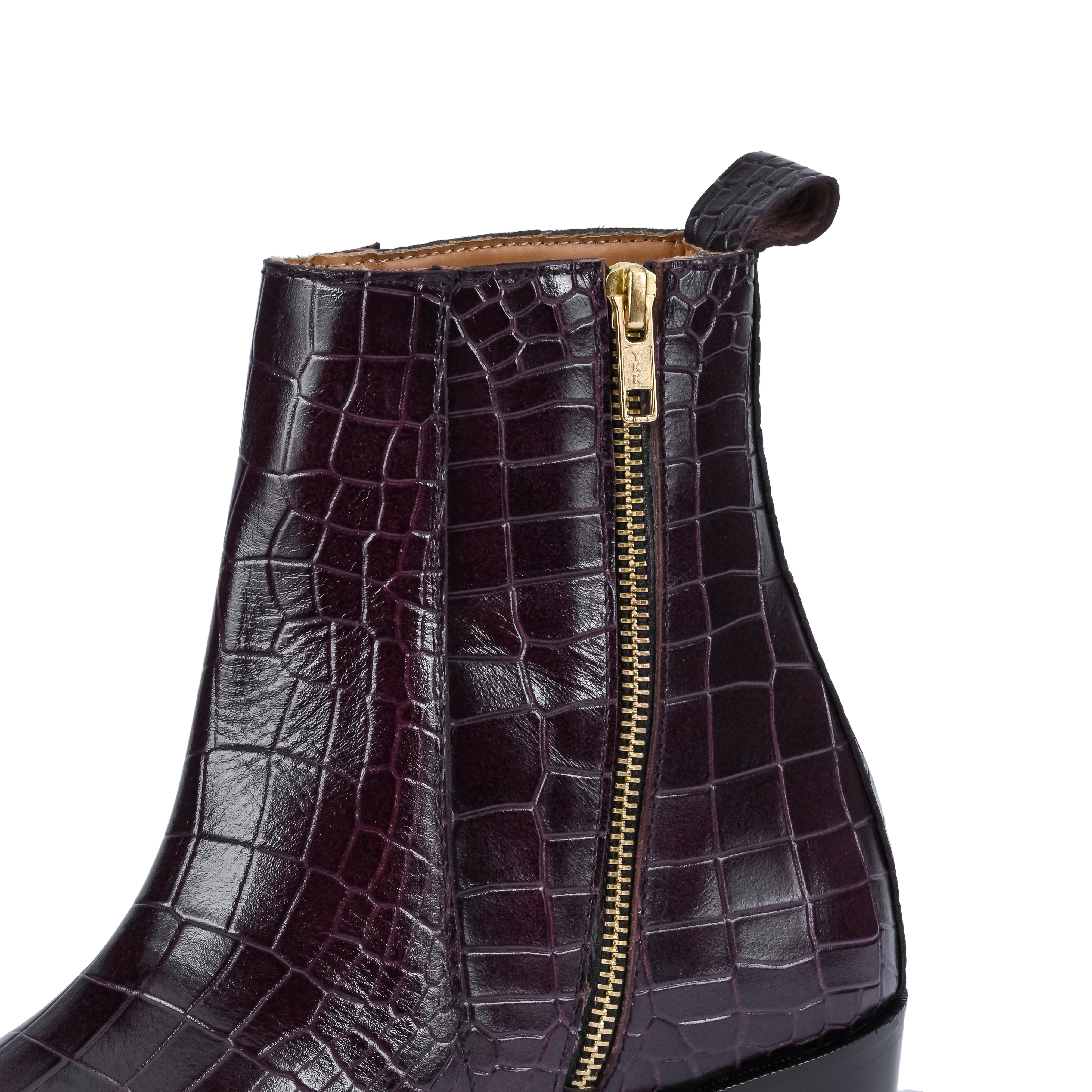 Croco Chelsea with Gold Chain - Cherry