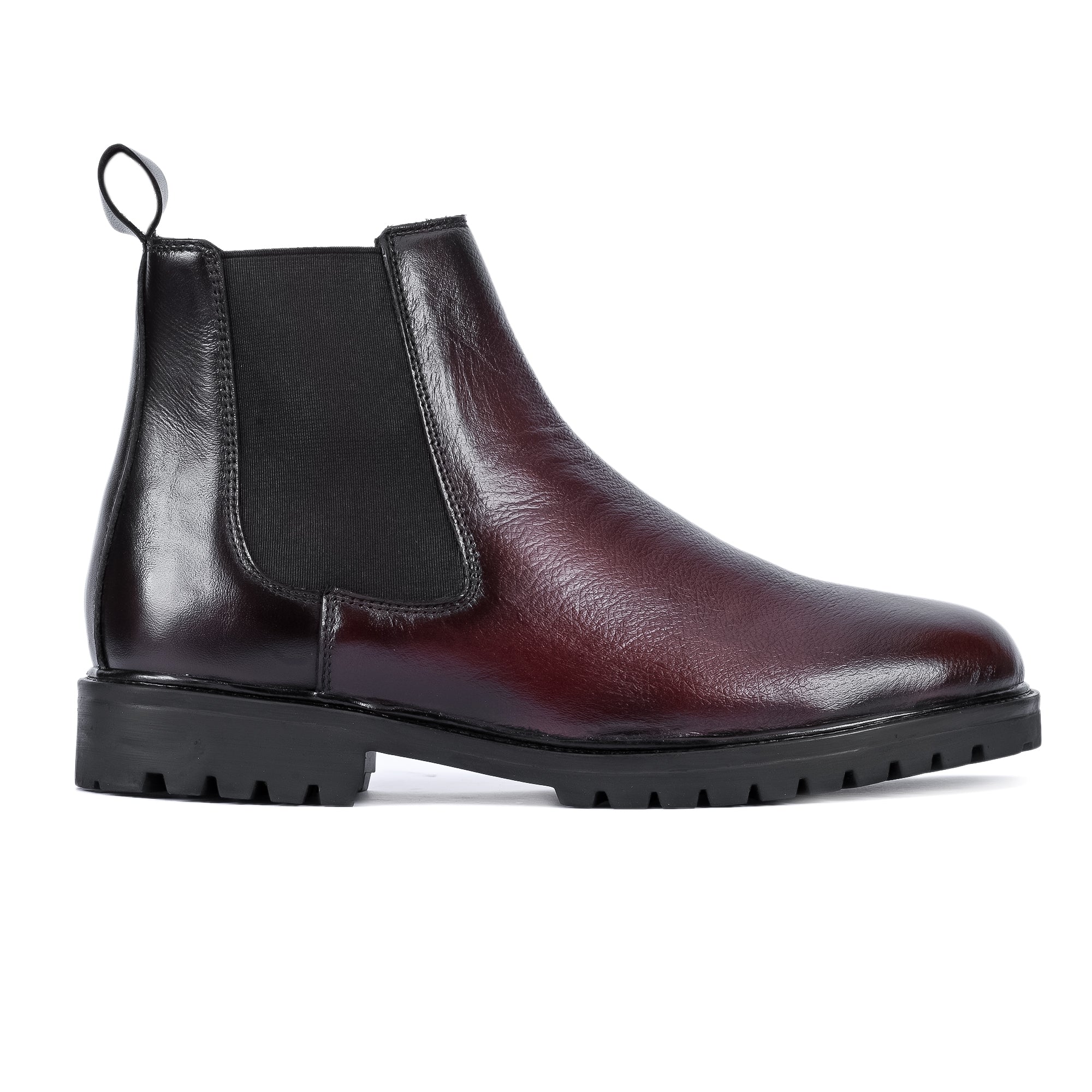 Round Milled Leather Chelsea-Brown