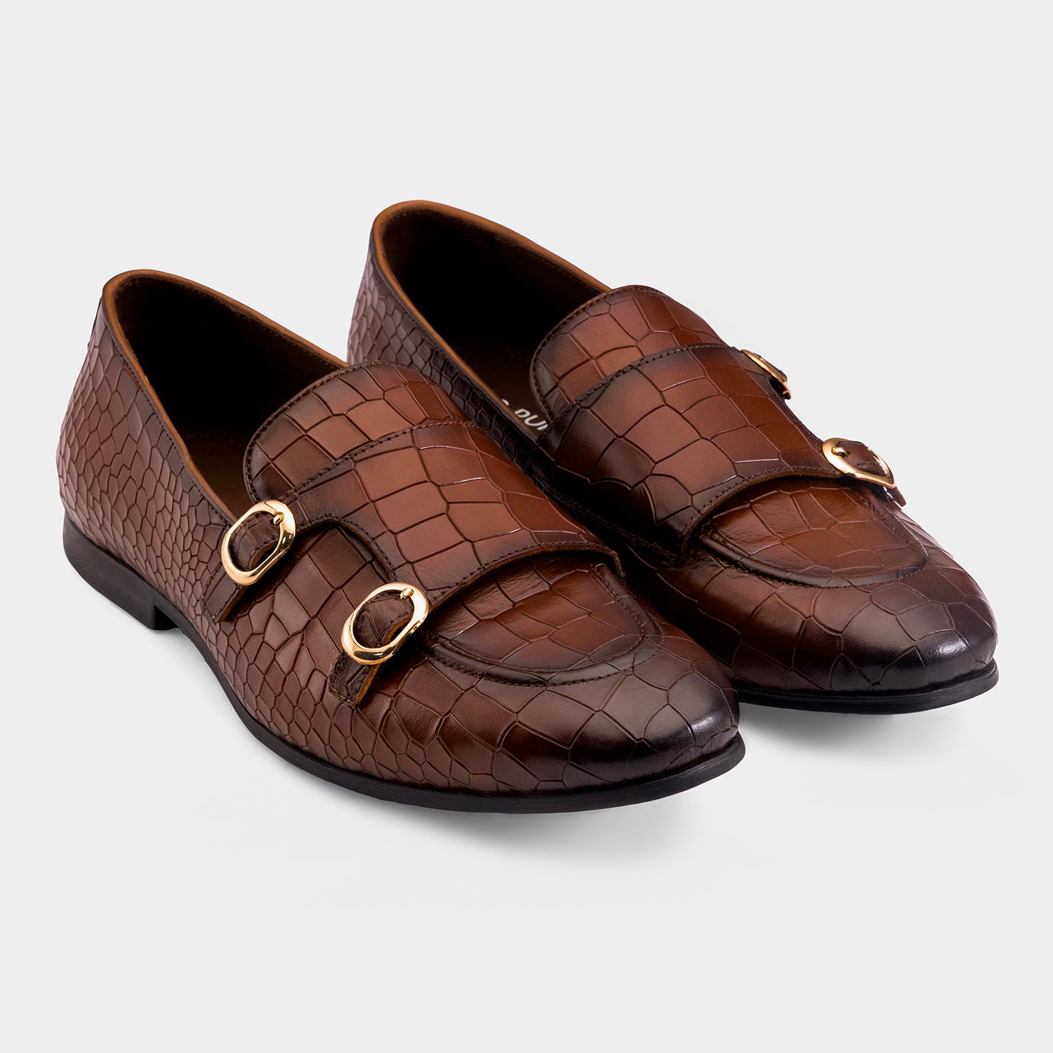 MADRID - BROWN MONK STRAP SHOES