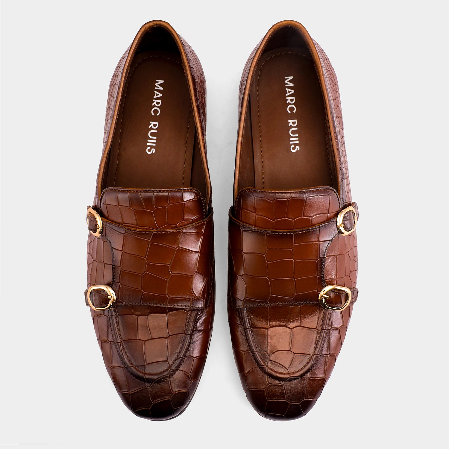 MADRID - BROWN MONK STRAP SHOES