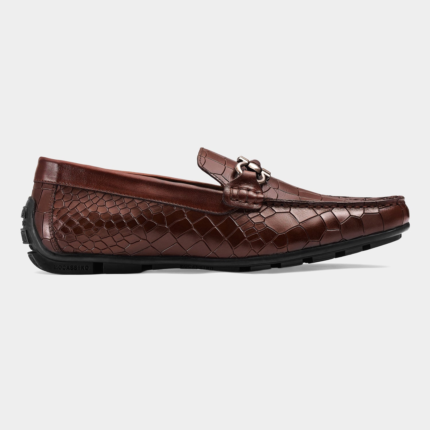 PRAGUE - BROWN FULL CROCO DRIVING LOAFERS