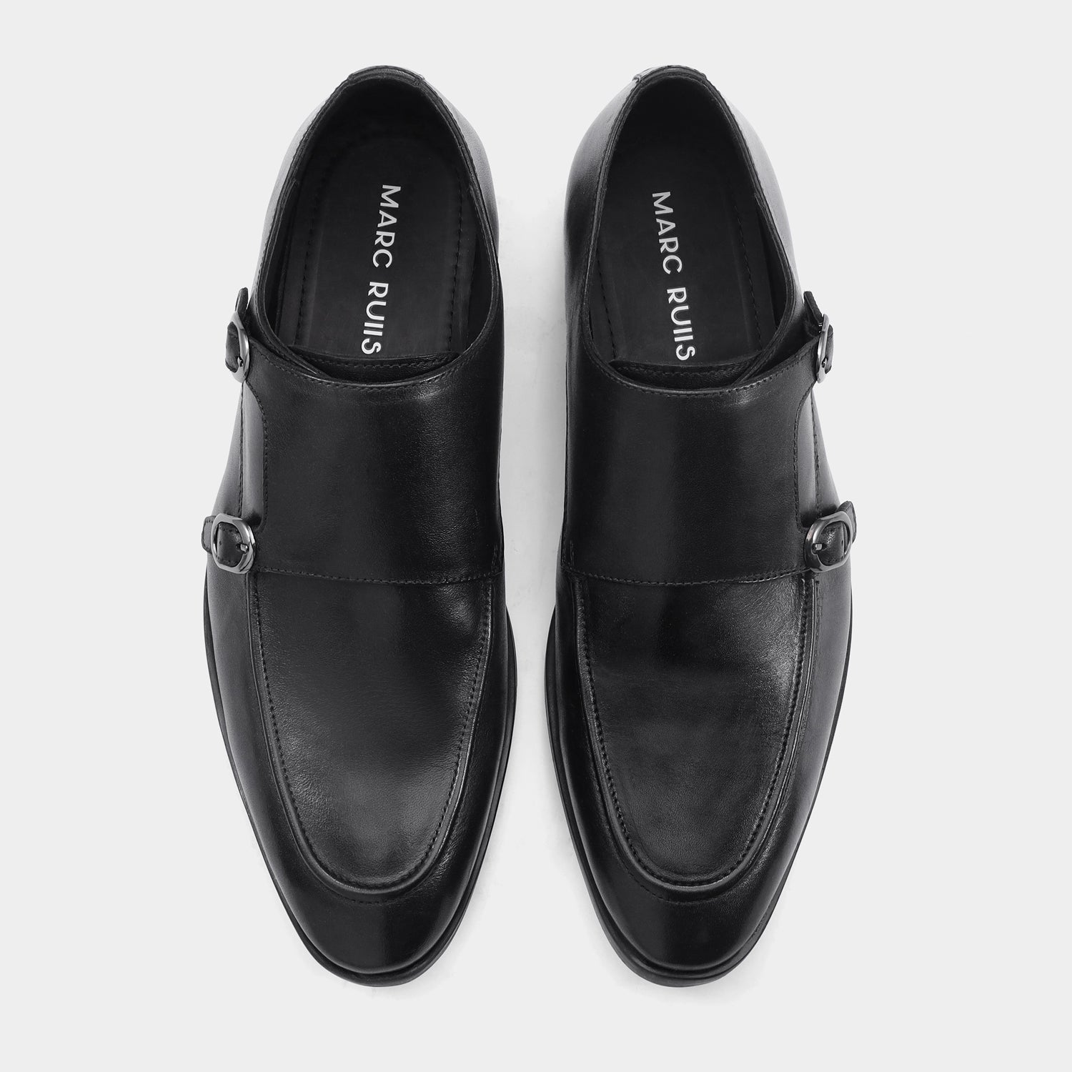 PALERMO - BLACK MONK STRAP SHOES