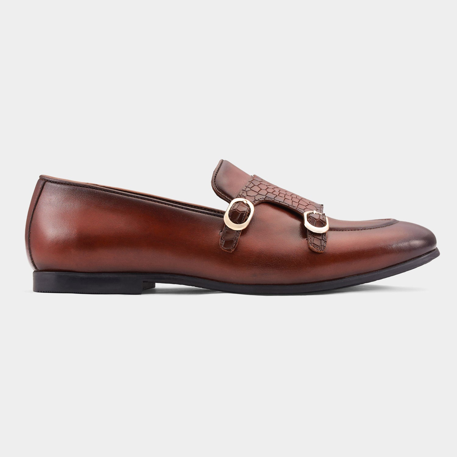 MANILA - BROWN MONK STRAP SHOES