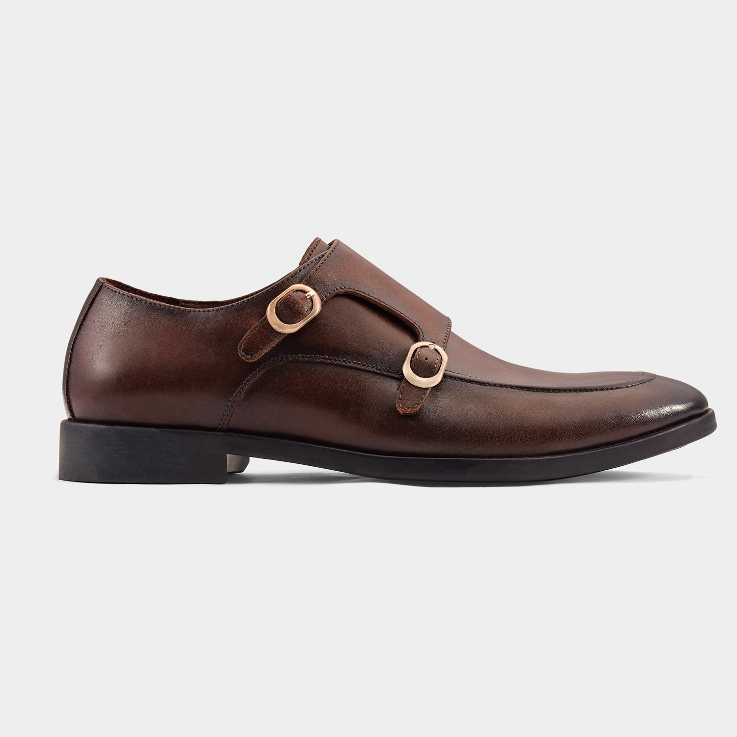 PALERMO - BROWN MONK STRAP SHOES