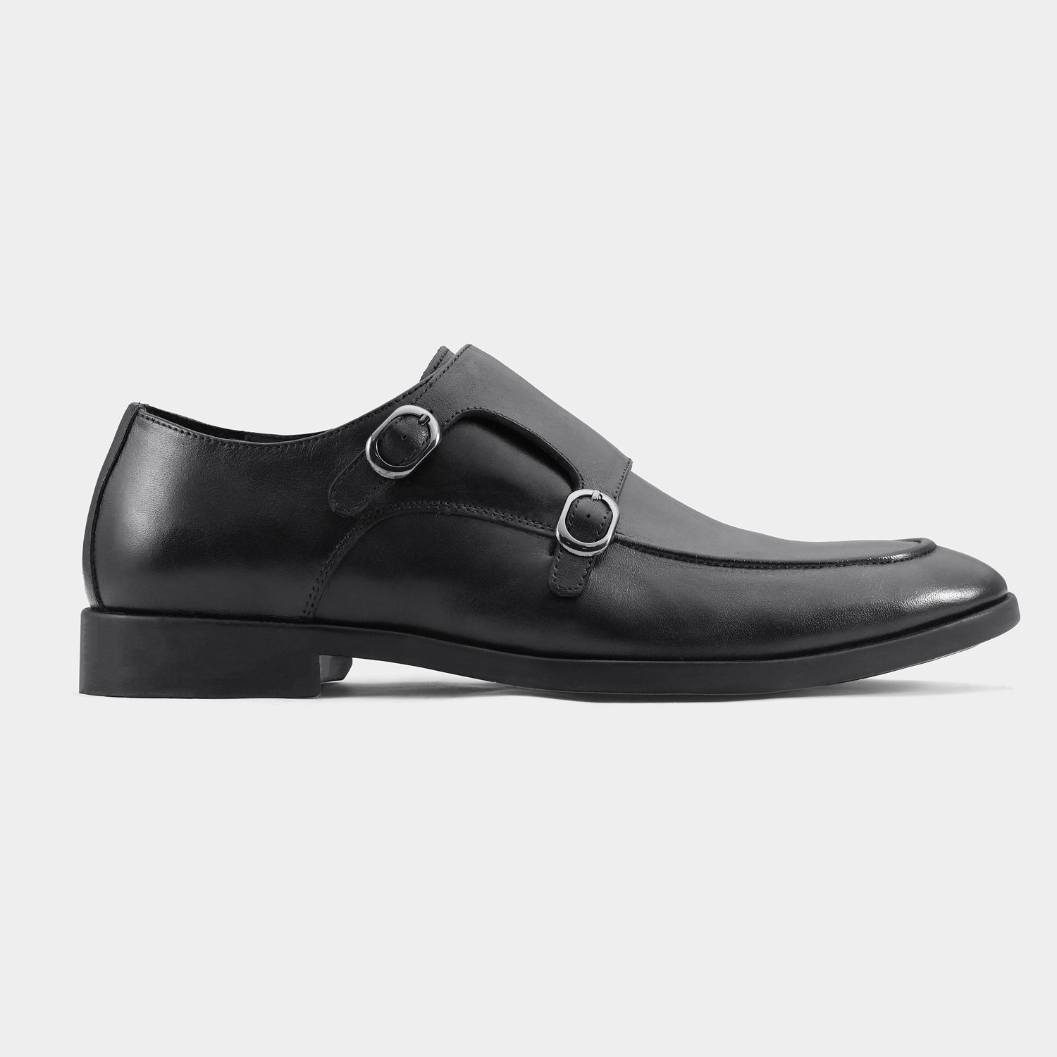PALERMO - BLACK MONK STRAP SHOES