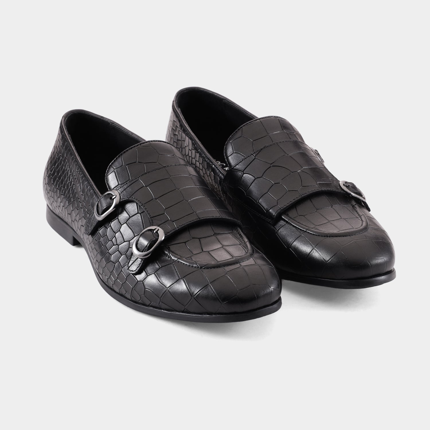 MADRID - BLACK MONK STRAP SHOES