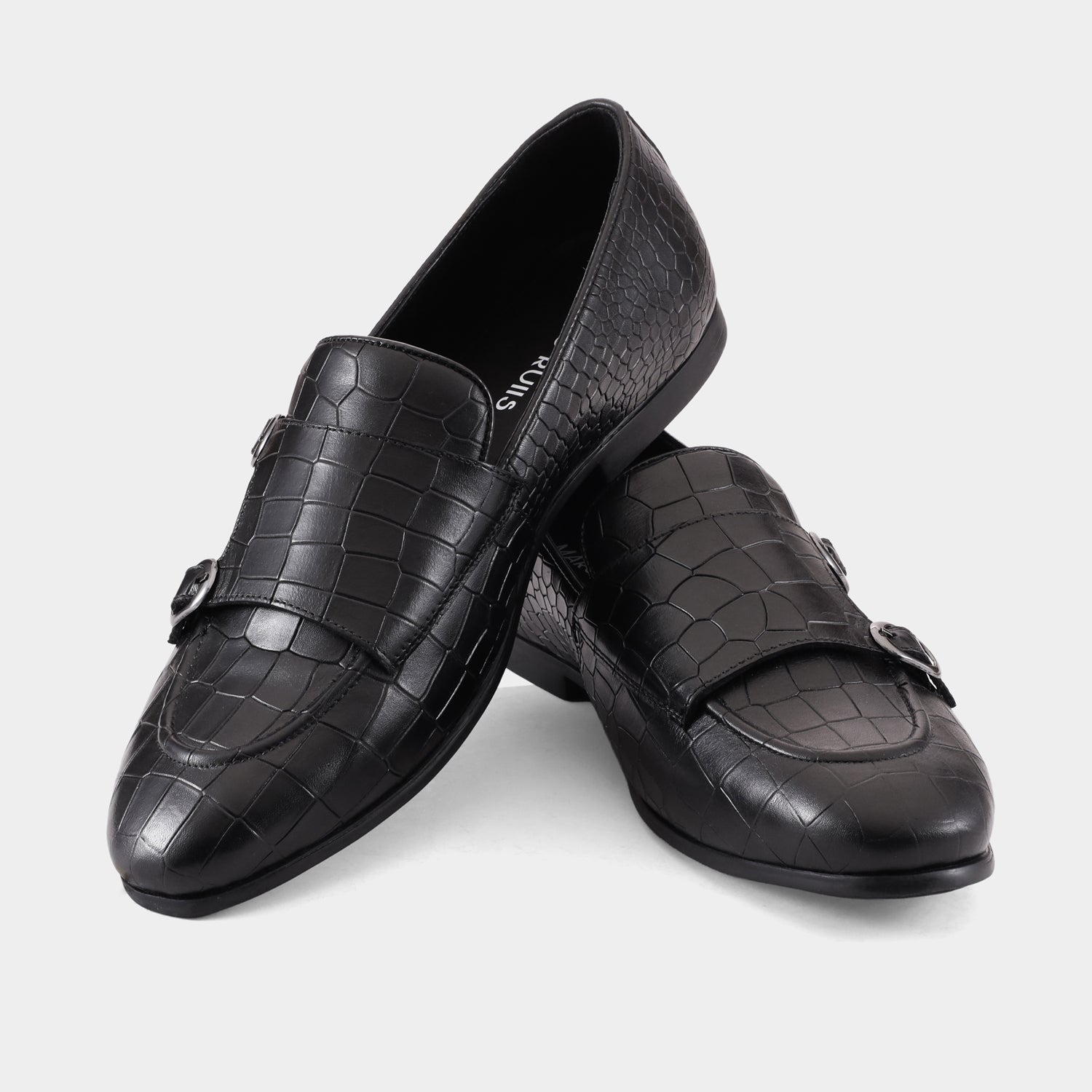 MADRID - BLACK MONK STRAP SHOES