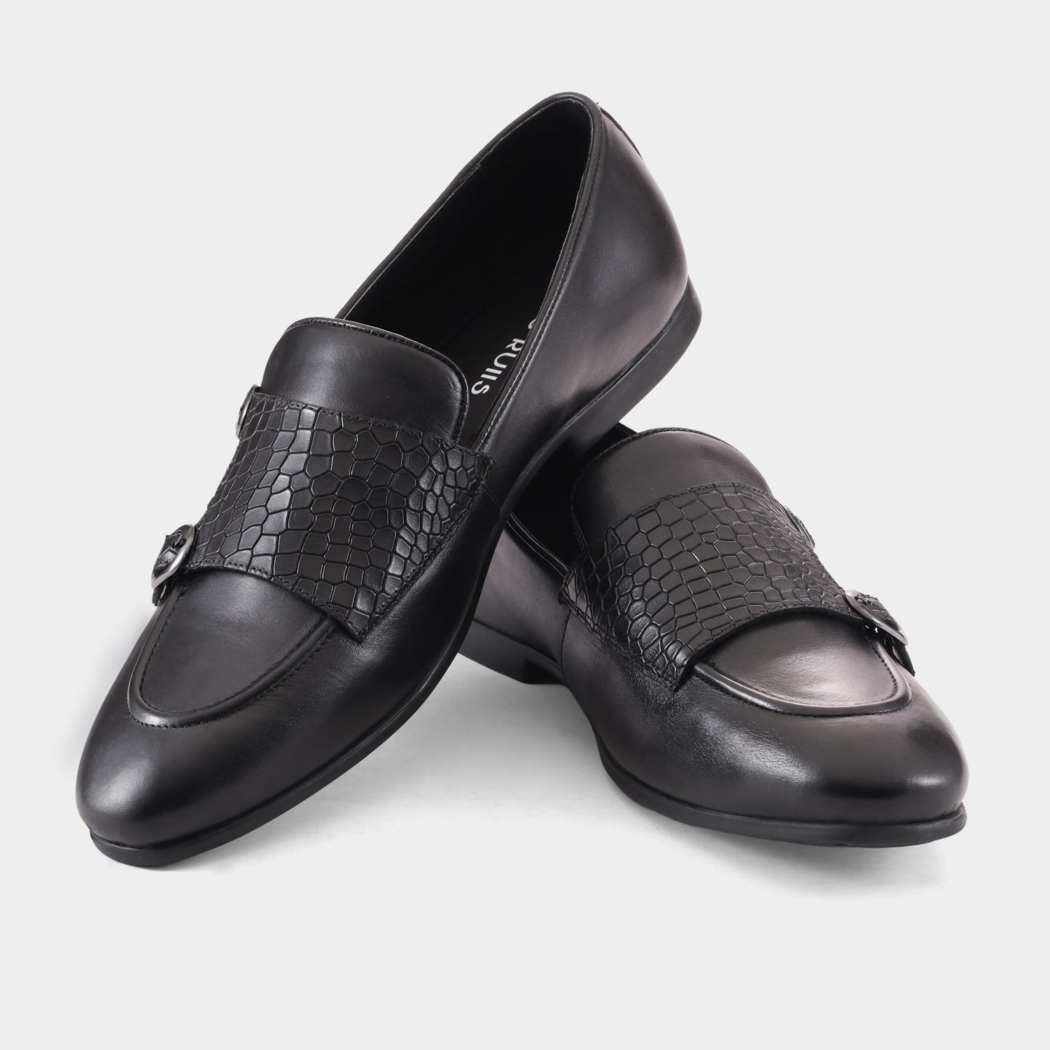 MANILA - BLACK MONK STRAP SHOES