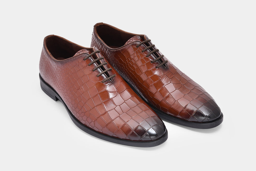 MELBOURNE - CHESTNUT BROWN LACE UPS SHOES